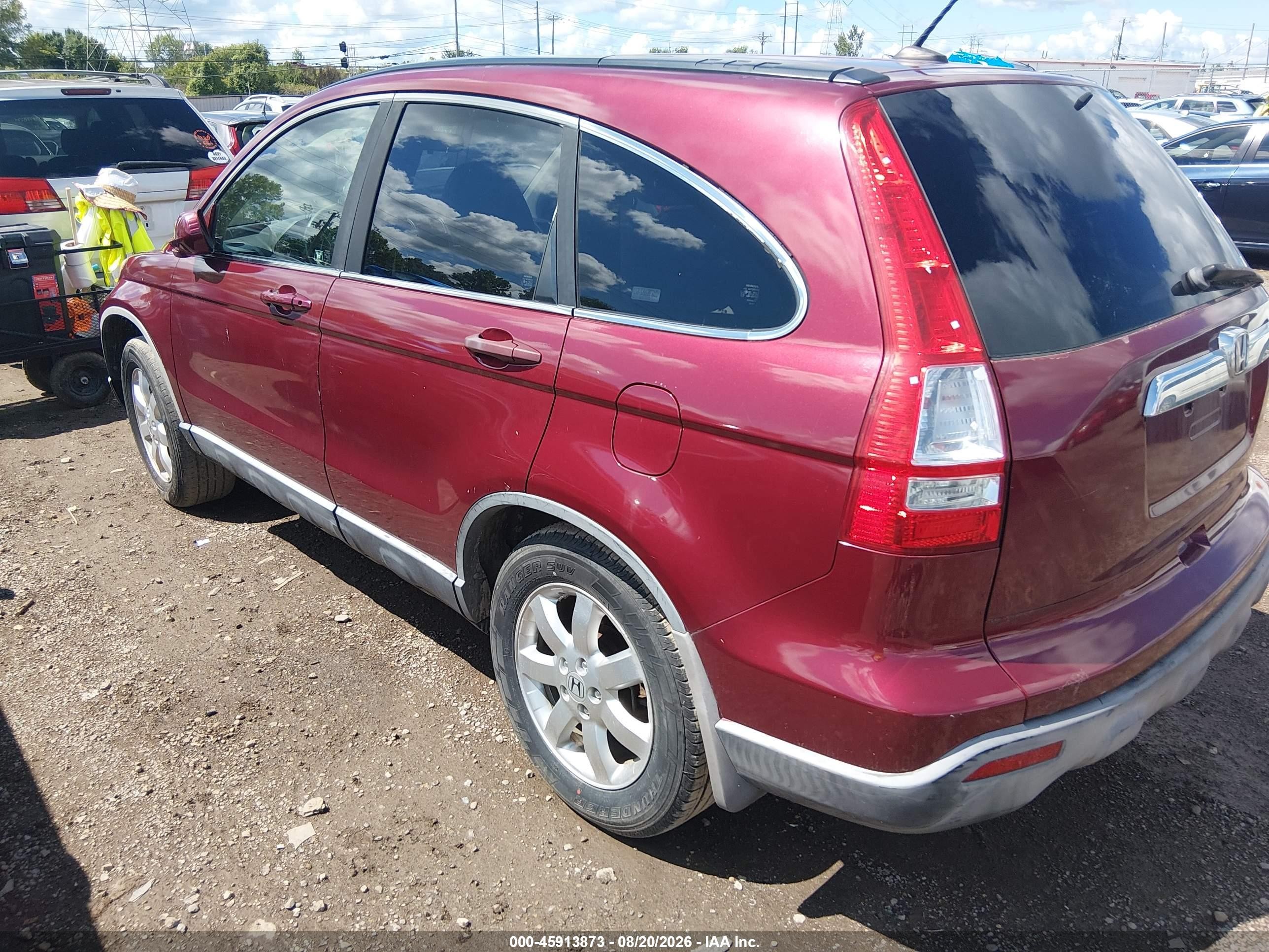 2007 Honda Cr-v Ex-l Burgundy vin: JHLRE387X7C019002