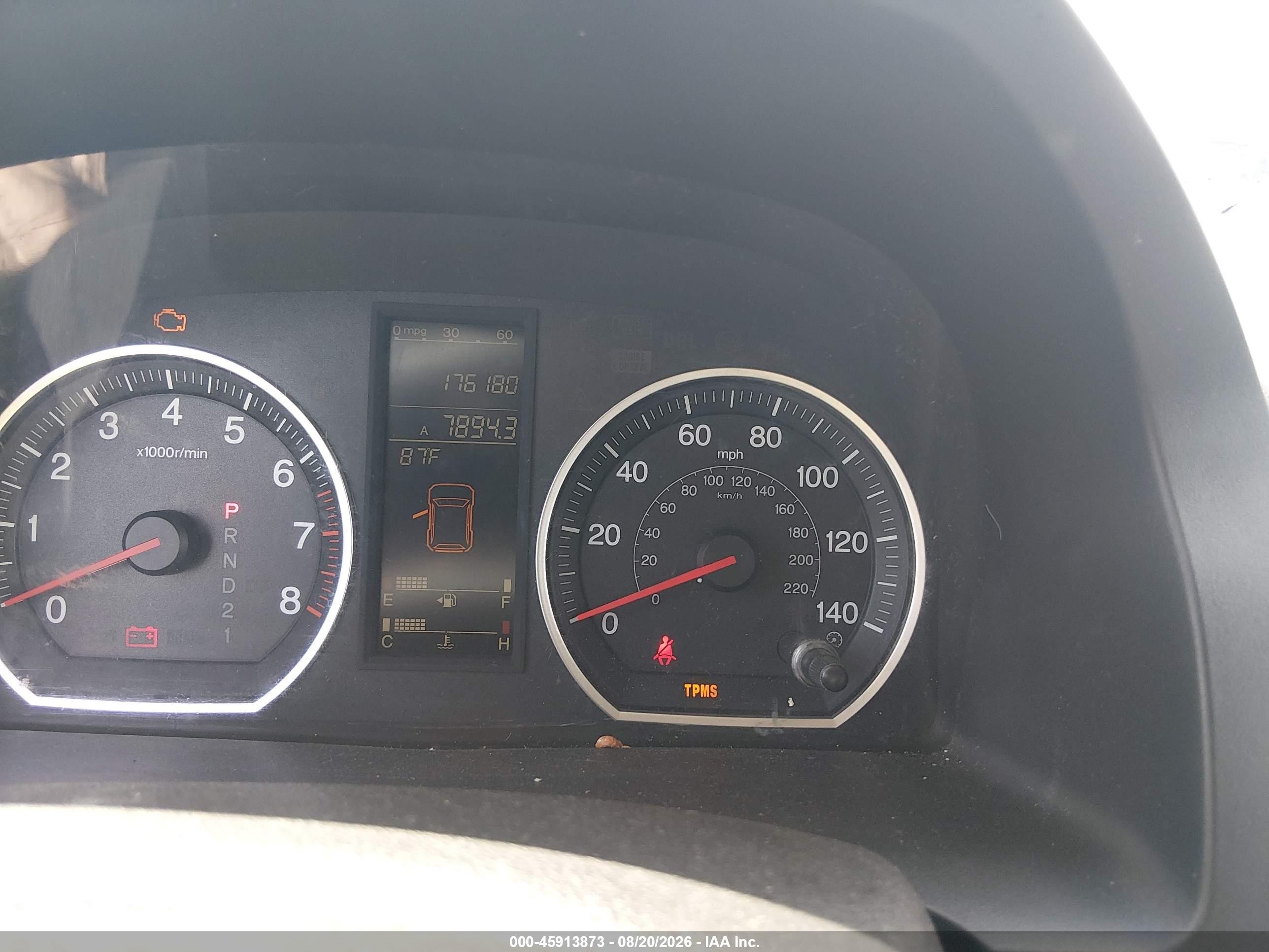 2007 Honda Cr-v Ex-l Burgundy vin: JHLRE387X7C019002