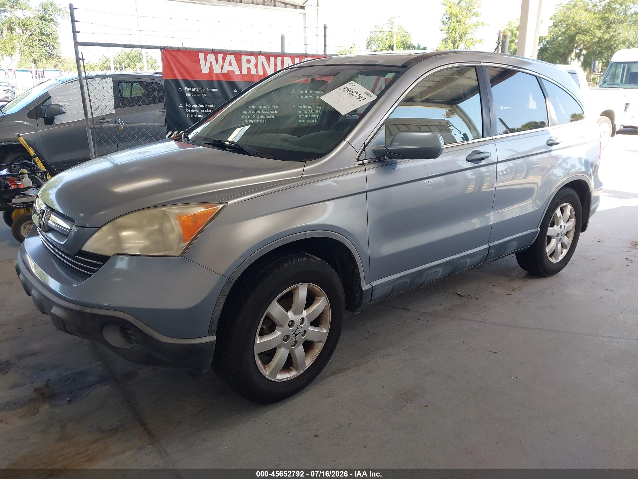 2007 Honda Cr-v Ex-l Light Blue vin: JHLRE387X7C036351