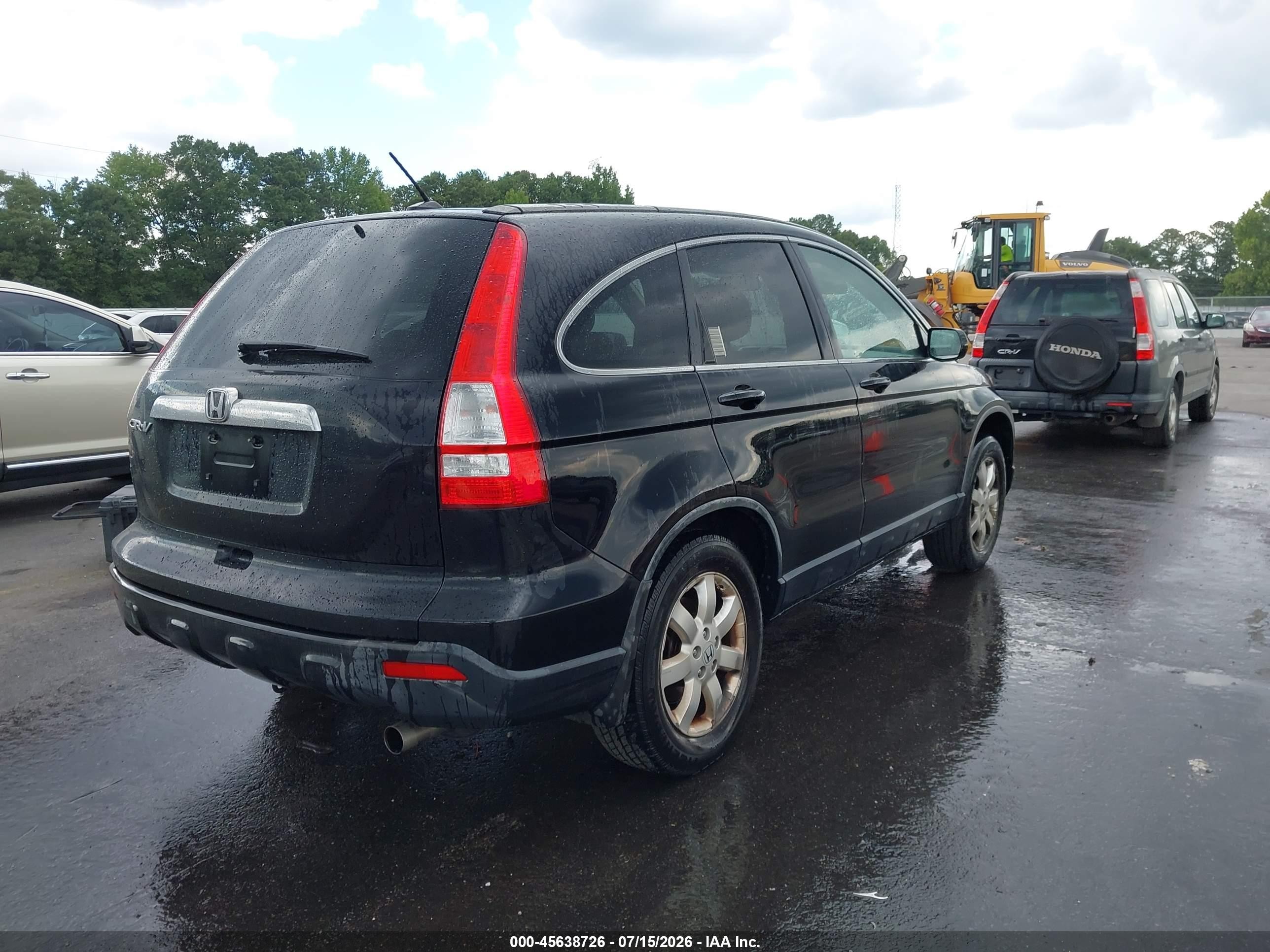 2007 Honda Cr-v Ex-l Black vin: JHLRE387X7C081595