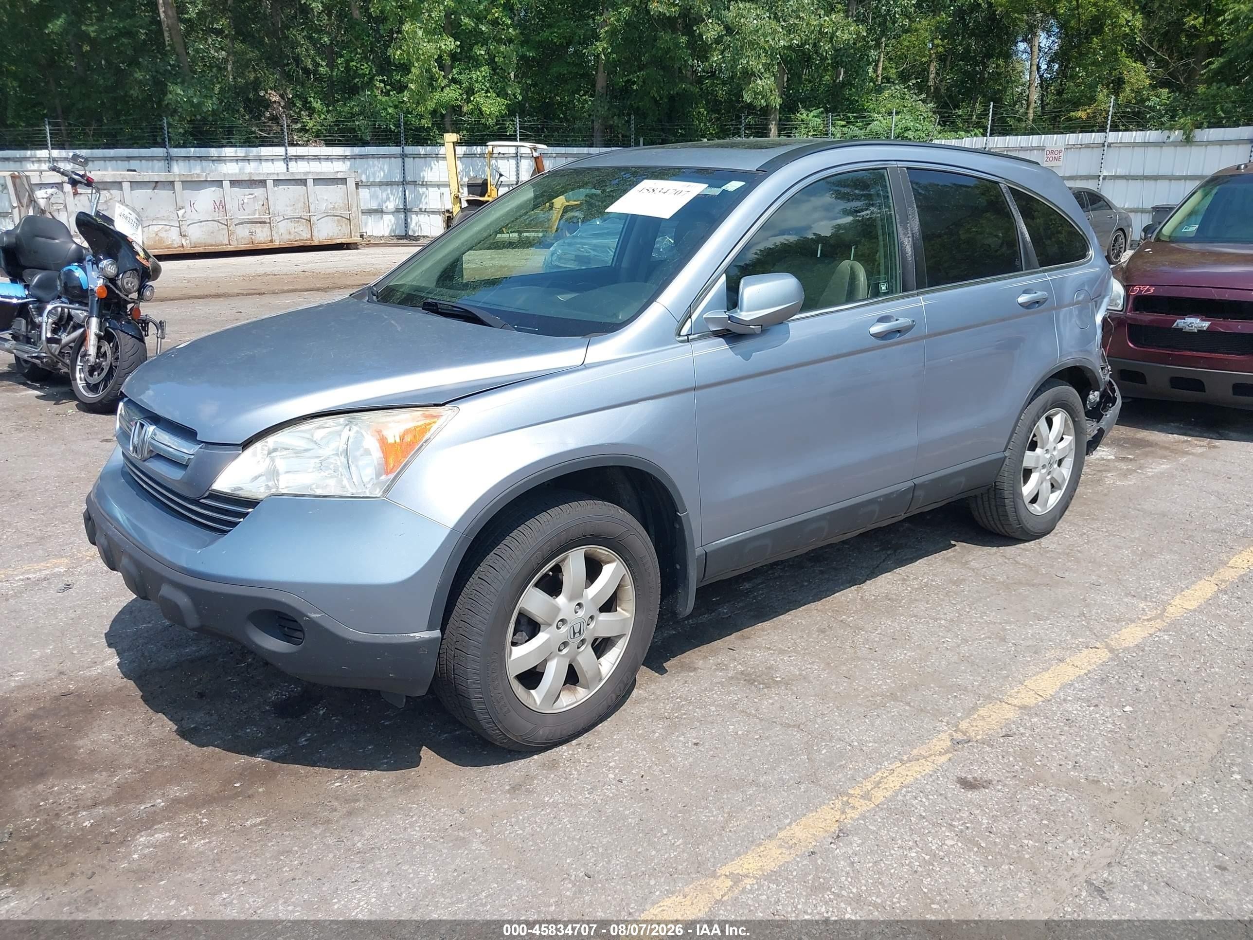 2008 Honda Cr-v Ex-l Light Blue vin: JHLRE387X8C021902