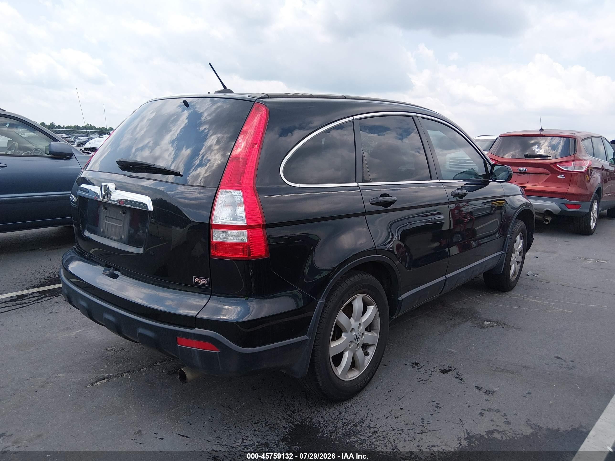 2008 Honda Cr-v Ex-l Black vin: JHLRE387X8C042801