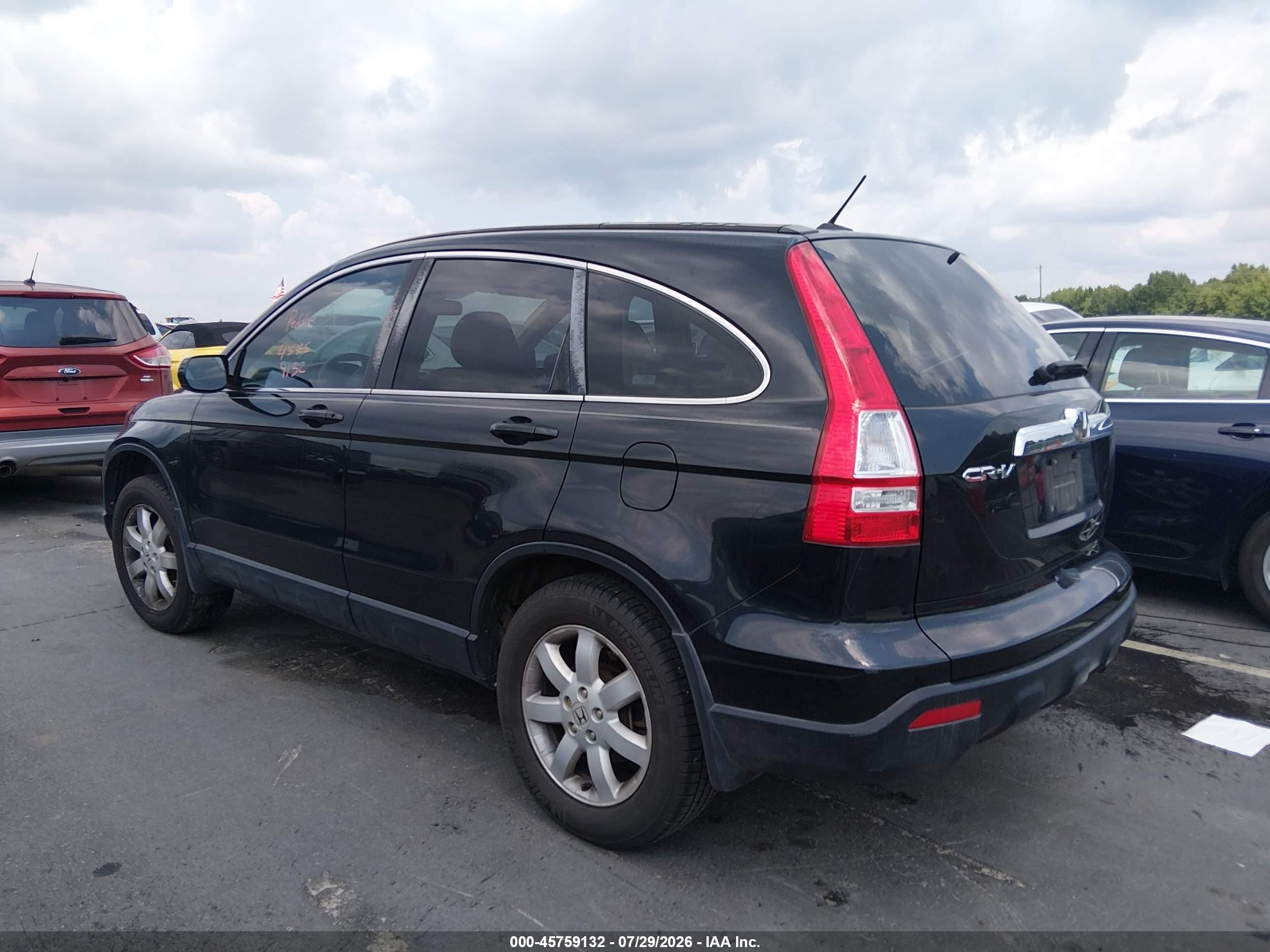 2008 Honda Cr-v Ex-l Black vin: JHLRE387X8C042801