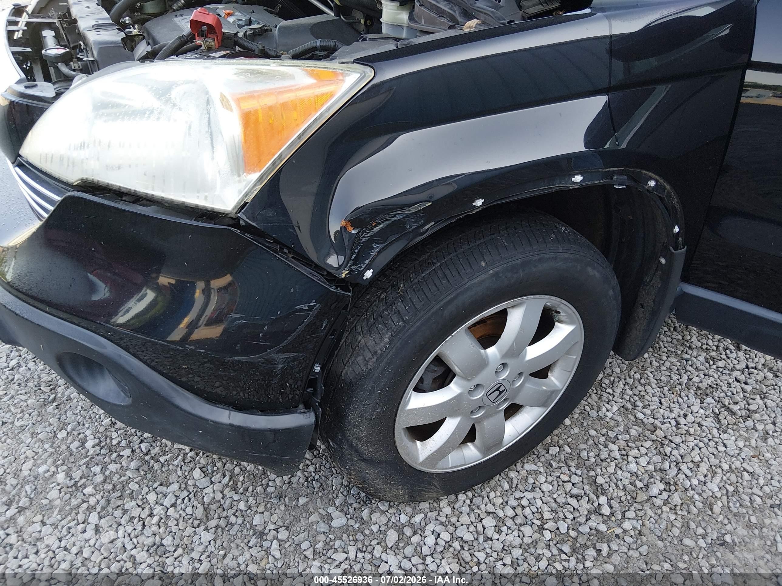 2008 Honda Cr-v Ex-l Black vin: JHLRE387X8C043723