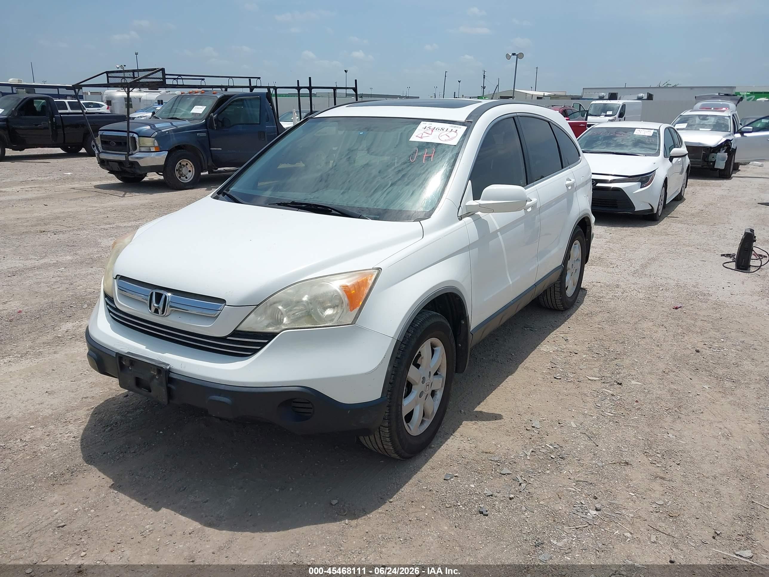 2009 Honda Cr-v Ex-l White vin: JHLRE387X9C013428