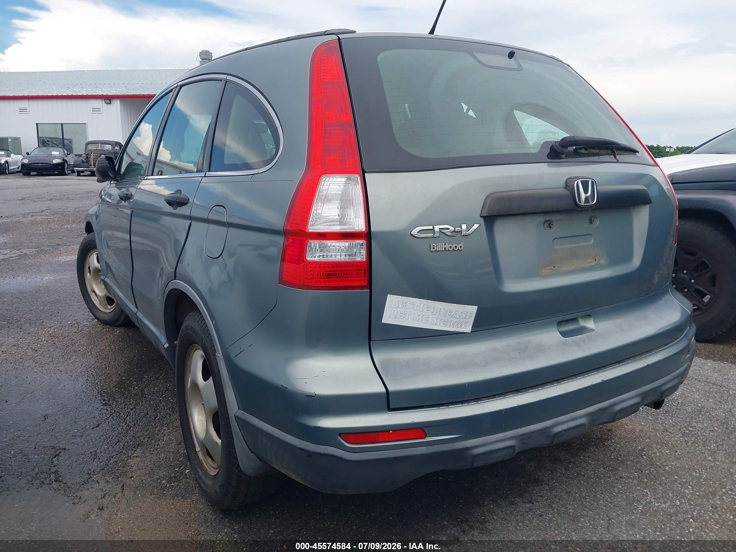 2010 Honda Cr-v Lx Blue vin: JHLRE3H31AC009673