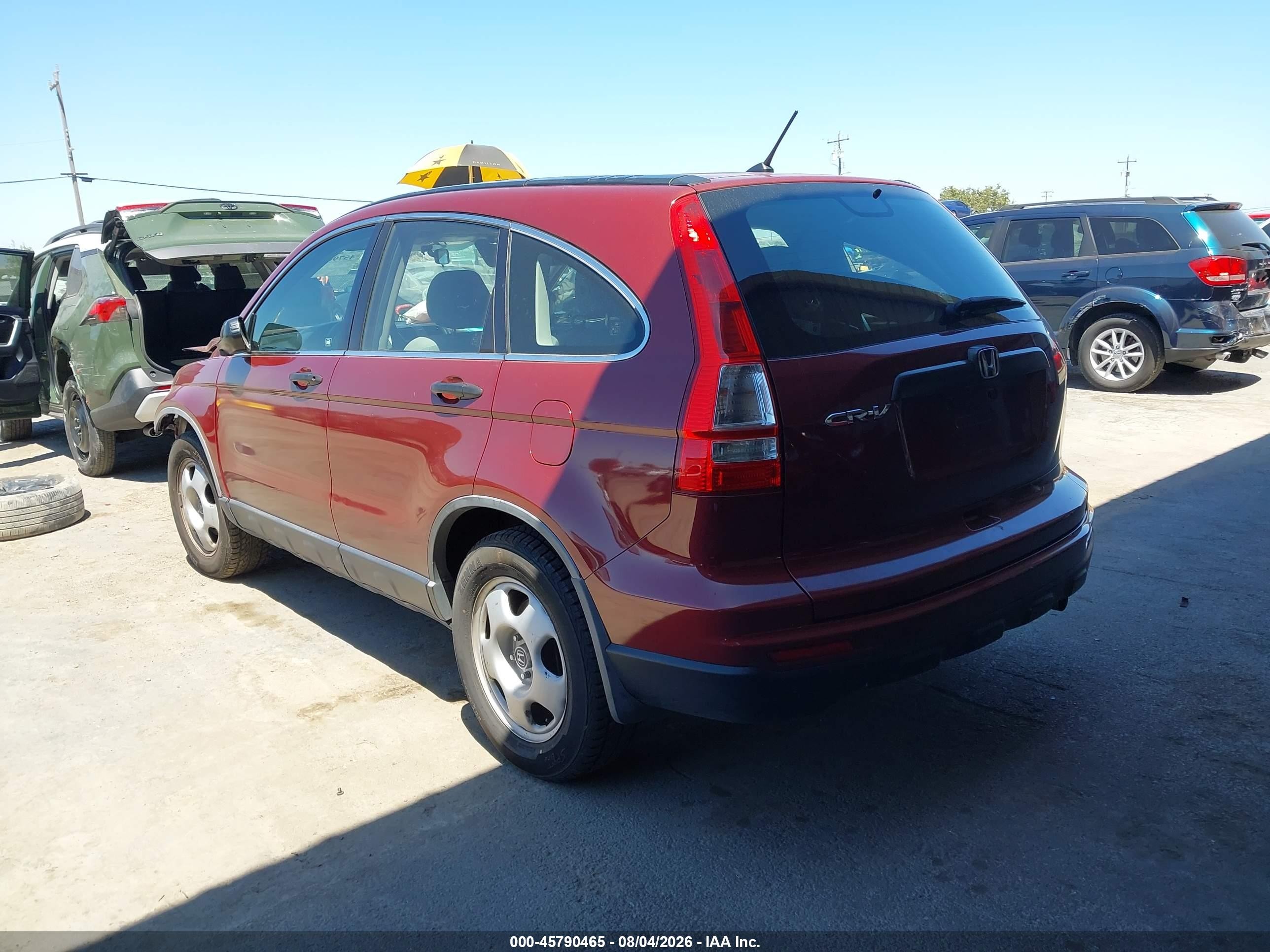 2010 Honda Cr-v Lx Burgundy vin: JHLRE3H31AC012038