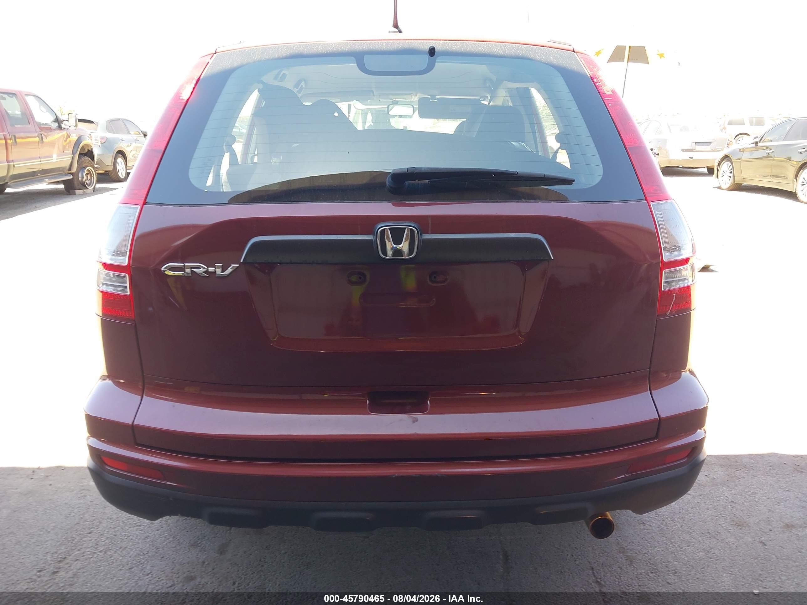 2010 Honda Cr-v Lx Burgundy vin: JHLRE3H31AC012038