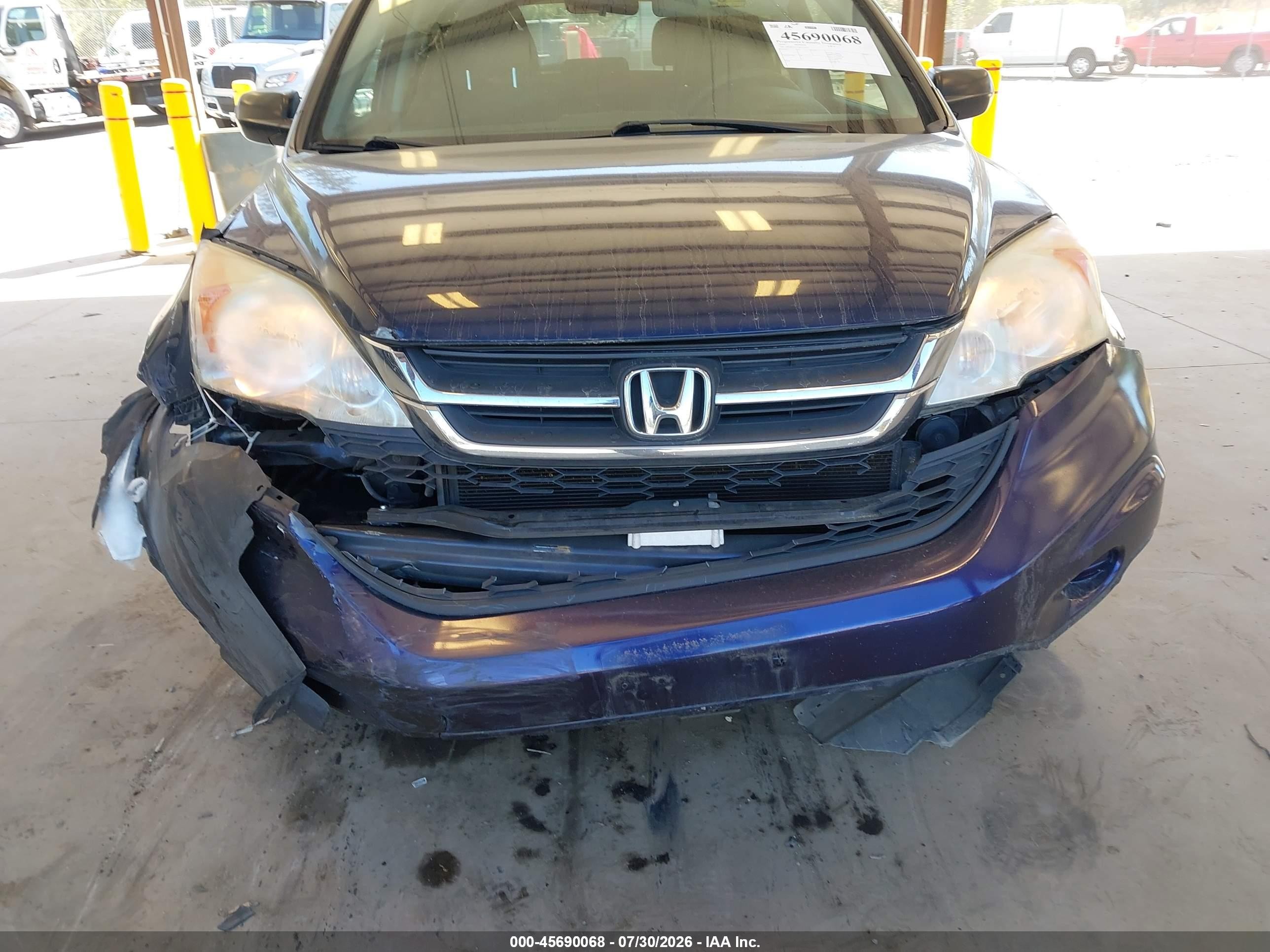 2010 Honda Cr-v Lx Blue vin: JHLRE3H33AC011411