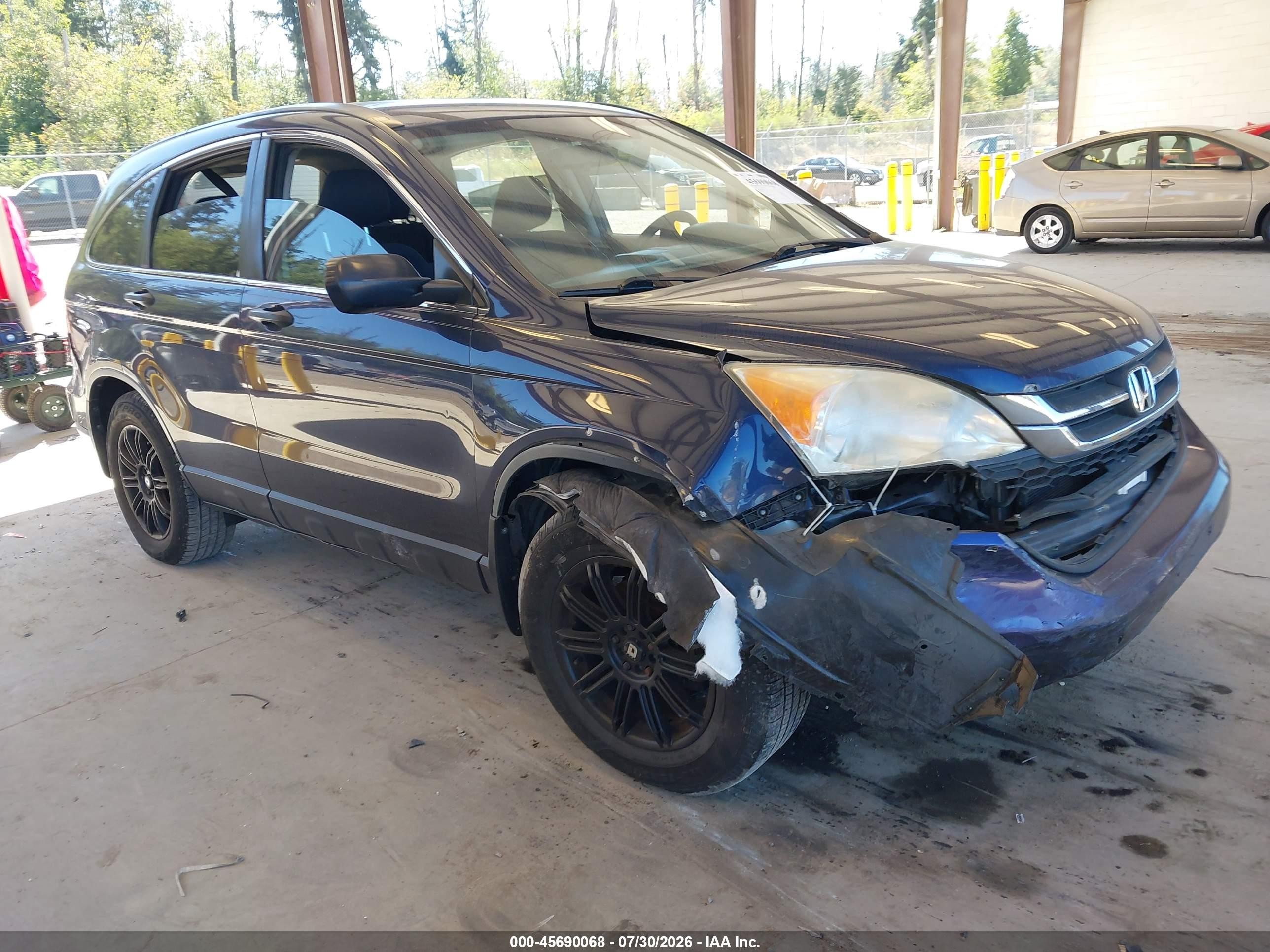 2010 Honda Cr-v Lx Blue vin: JHLRE3H33AC011411