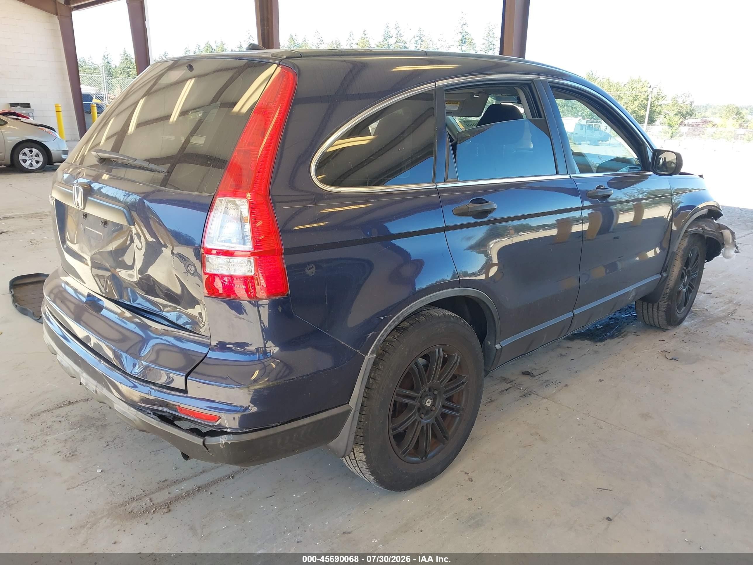 2010 Honda Cr-v Lx Blue vin: JHLRE3H33AC011411