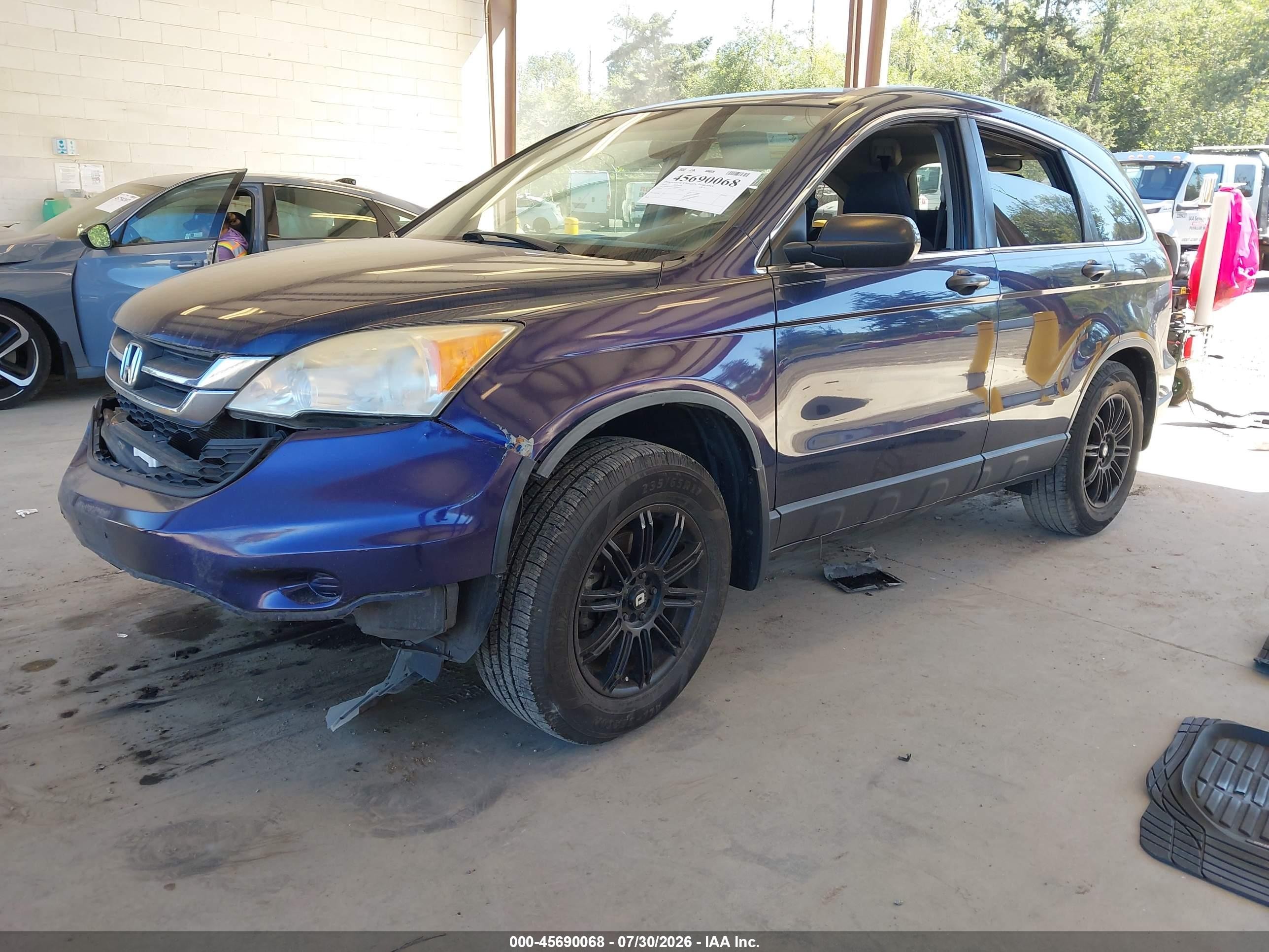 2010 Honda Cr-v Lx Blue vin: JHLRE3H33AC011411
