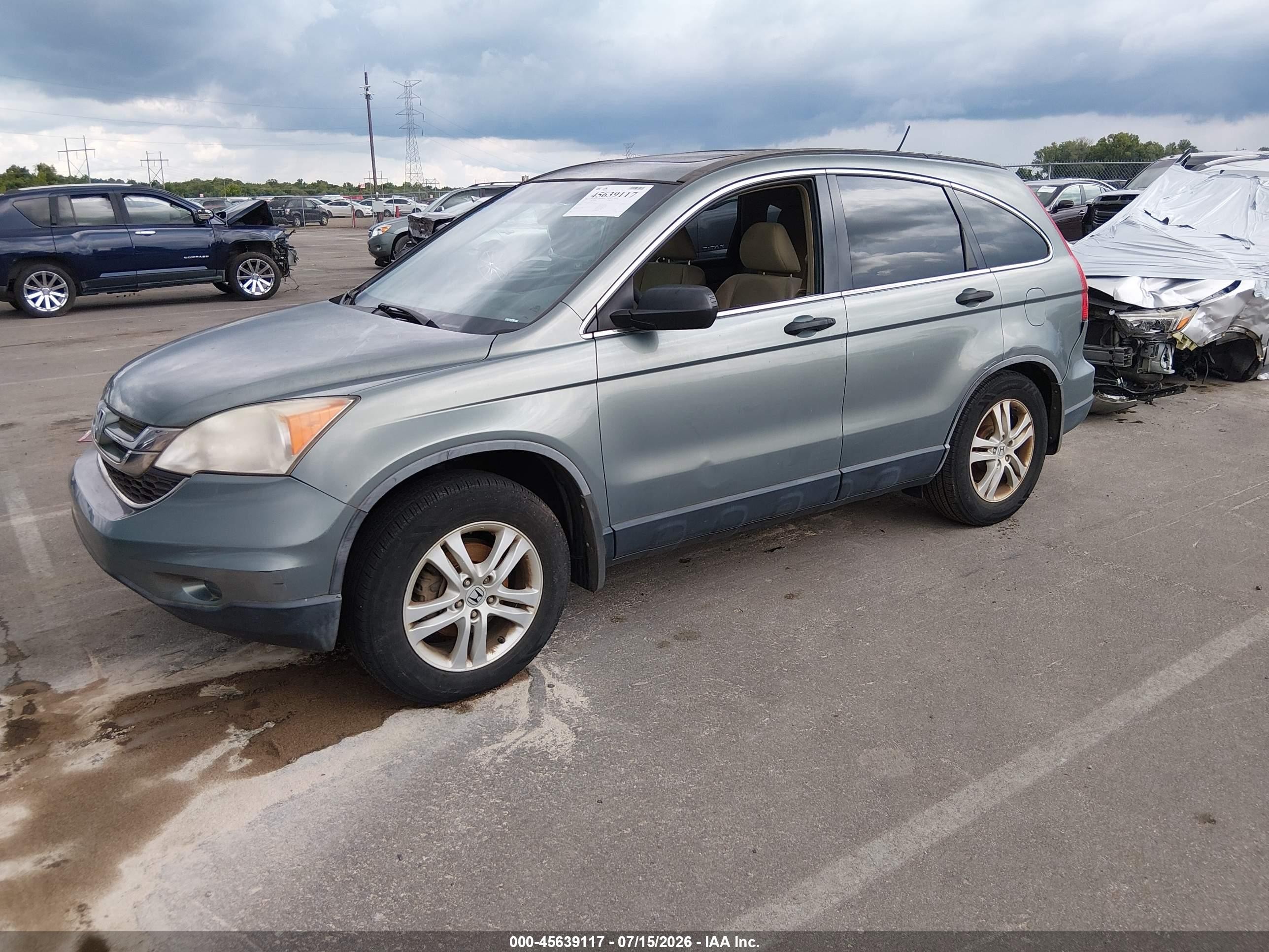 2010 Honda Cr-v Ex Green vin: JHLRE3H59AC011575