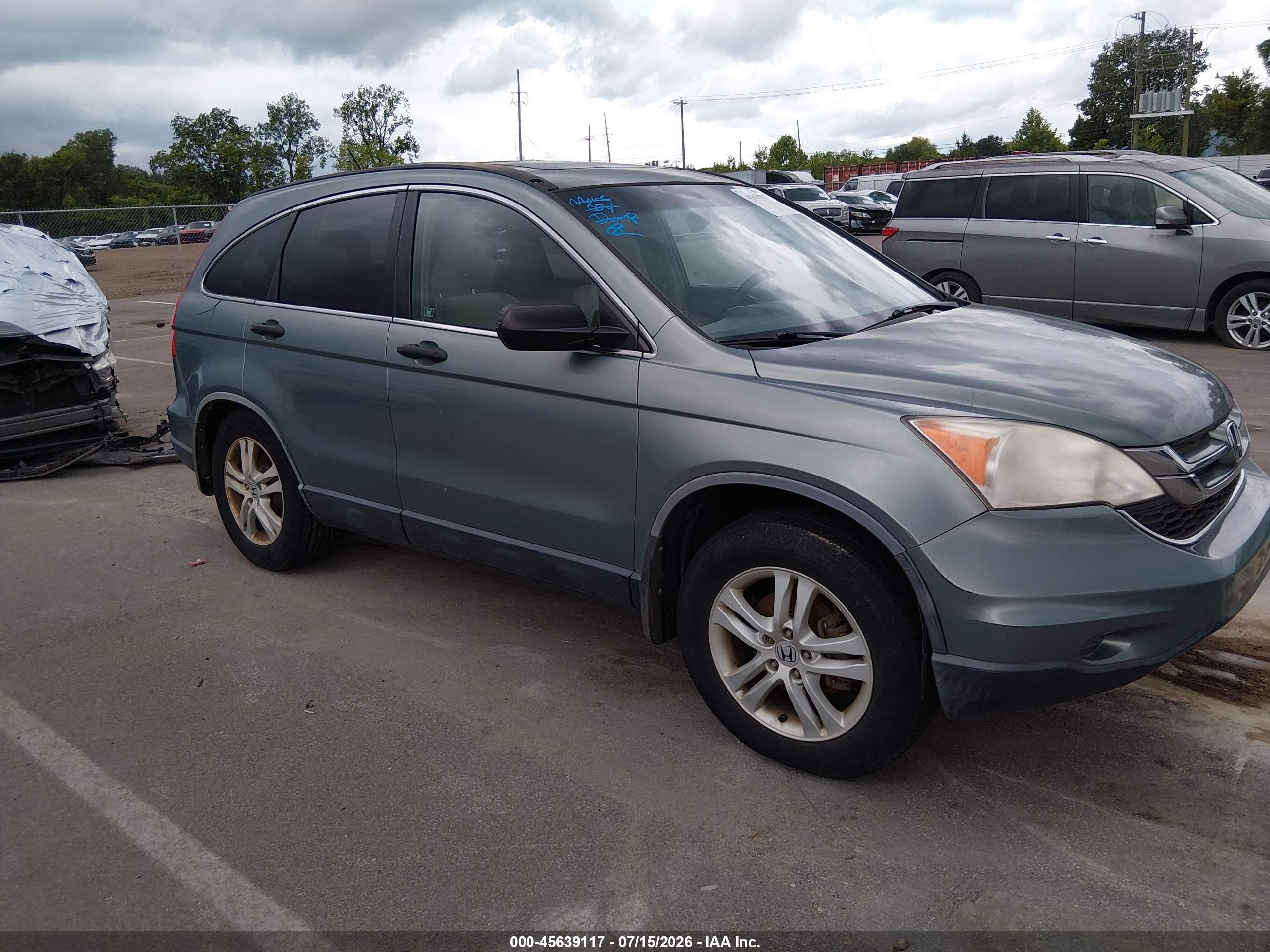 2010 Honda Cr-v Ex Green vin: JHLRE3H59AC011575