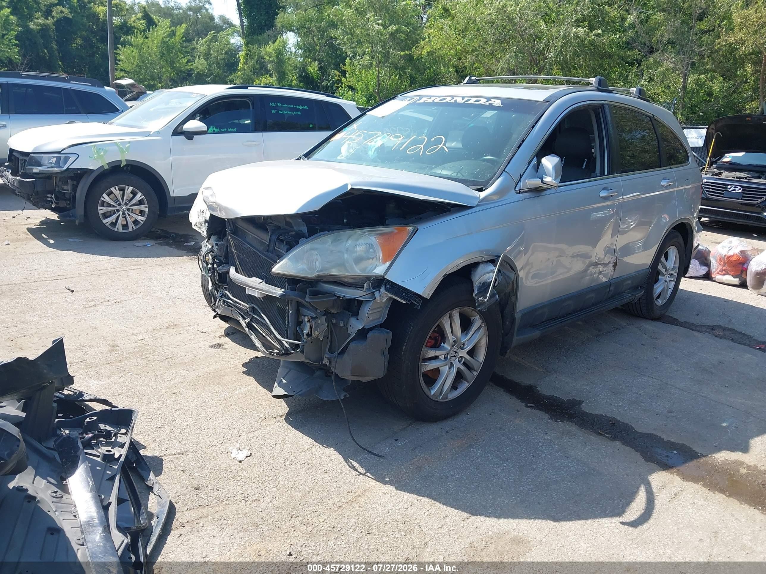 2010 Honda Cr-v Ex-l Silver vin: JHLRE3H71AC003536