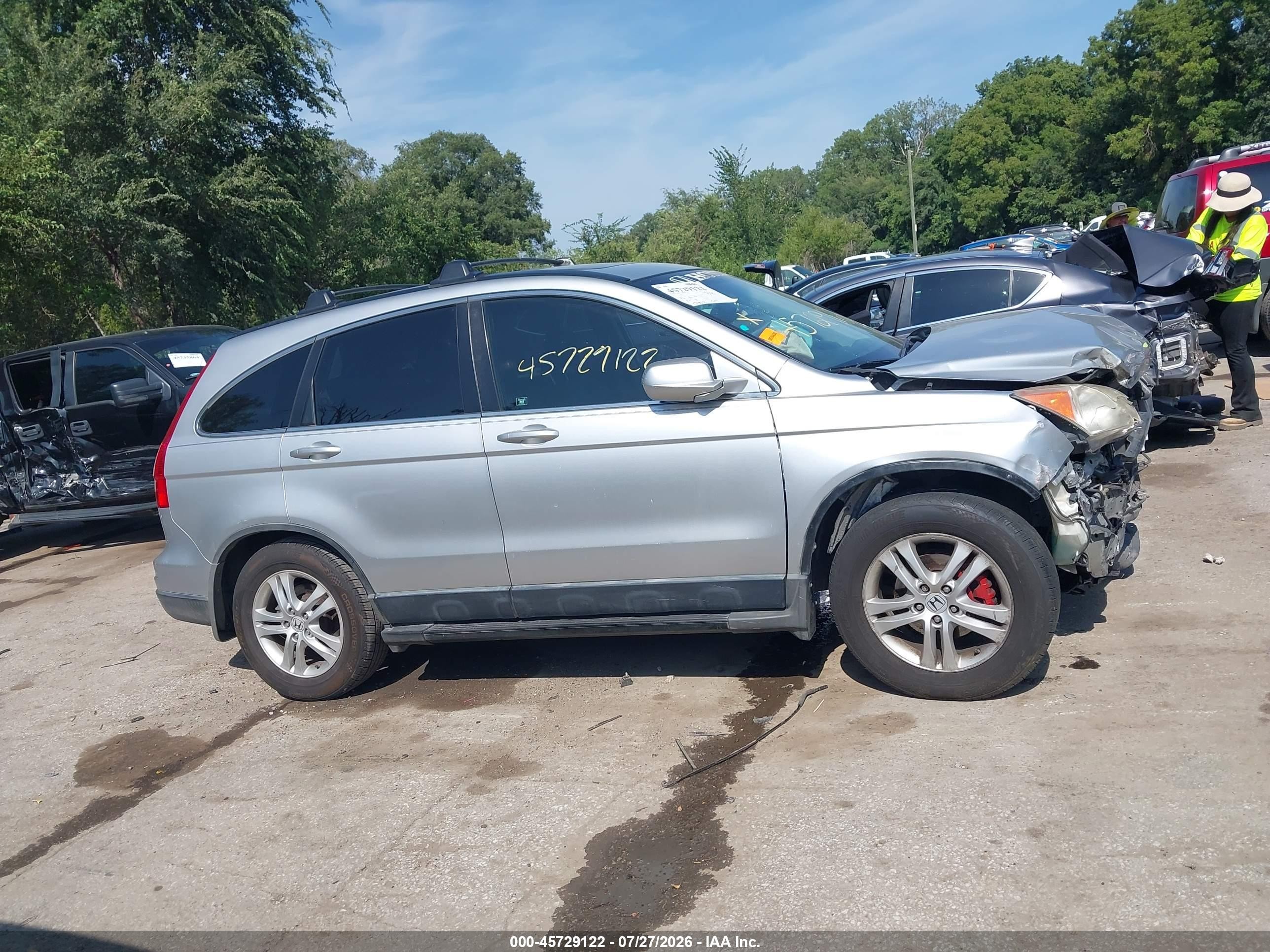 2010 Honda Cr-v Ex-l Silver vin: JHLRE3H71AC003536