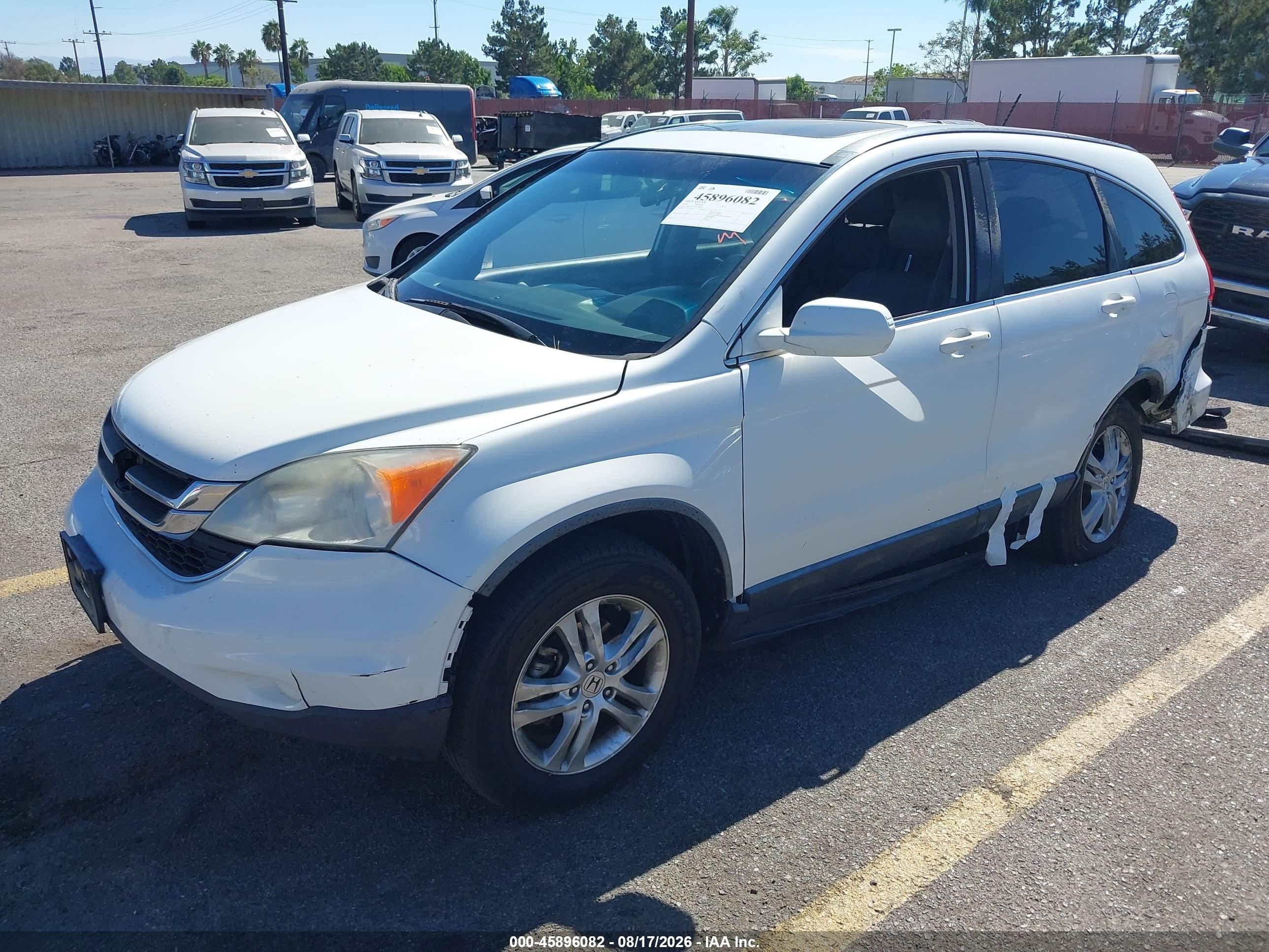 2010 Honda Cr-v Ex-l White vin: JHLRE3H72AC008809