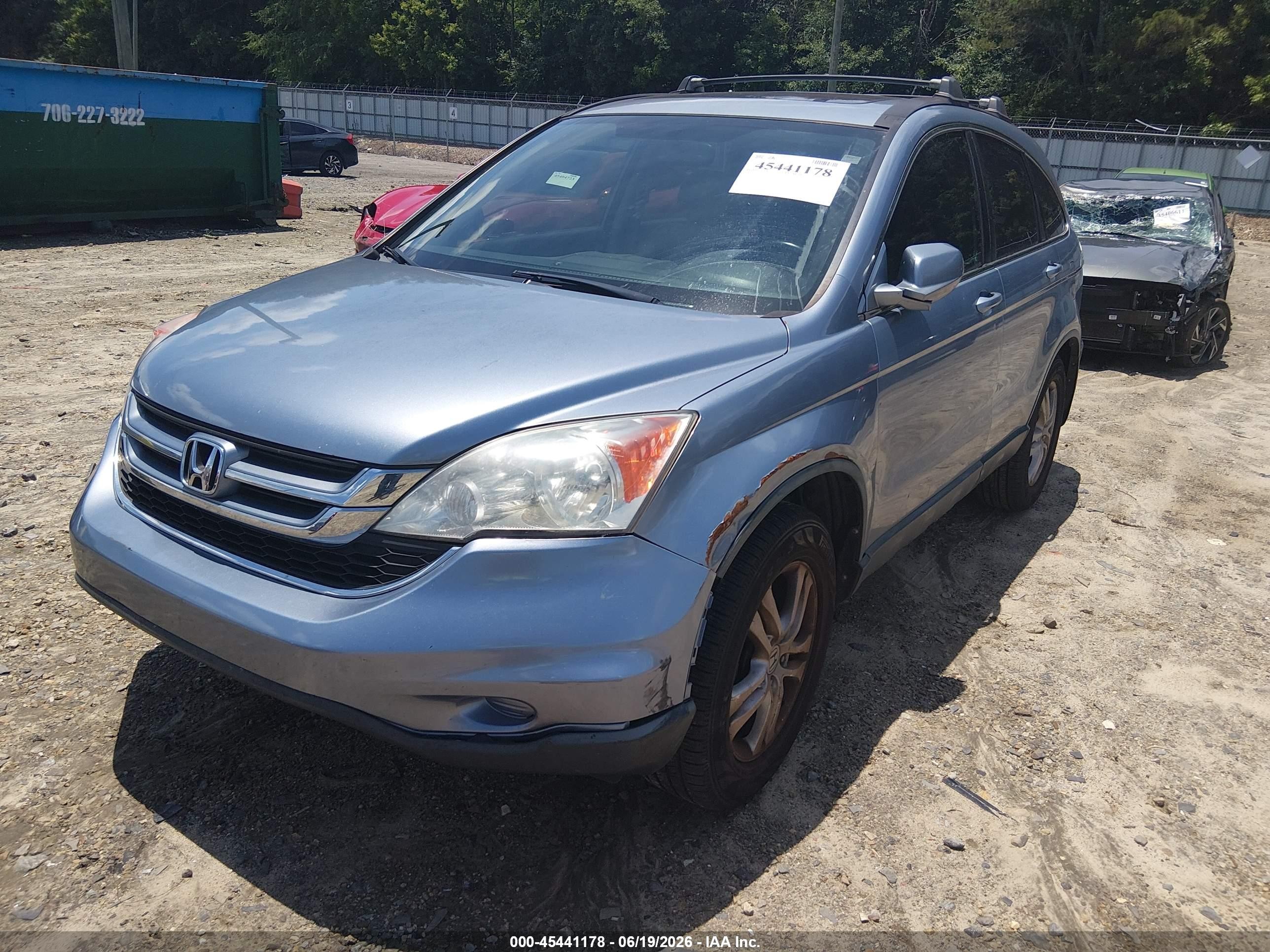 2010 Honda Cr-v Ex-l Blue vin: JHLRE3H73AC004946