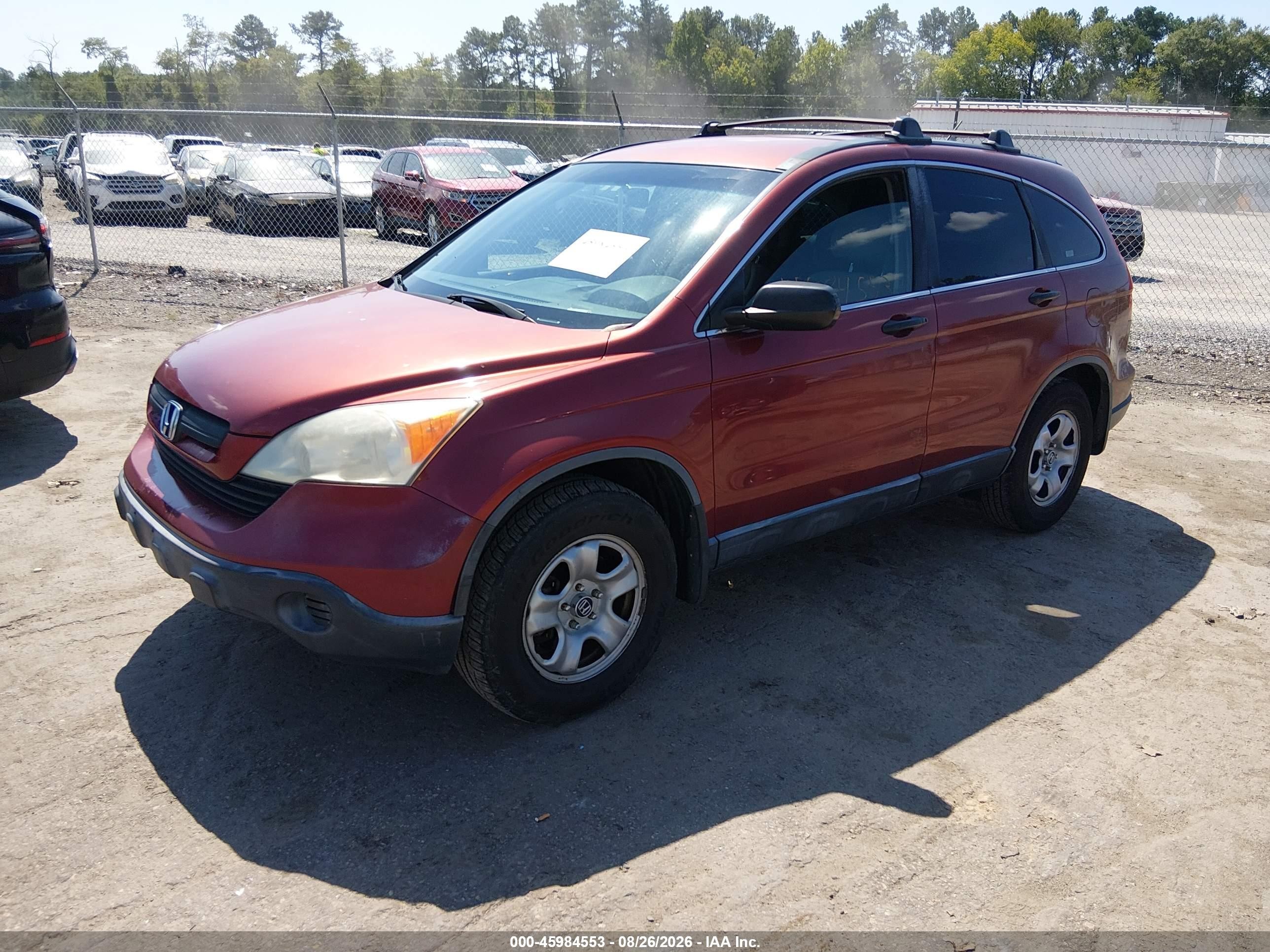 2007 Honda Cr-v Lx Burgundy vin: JHLRE48307C006911