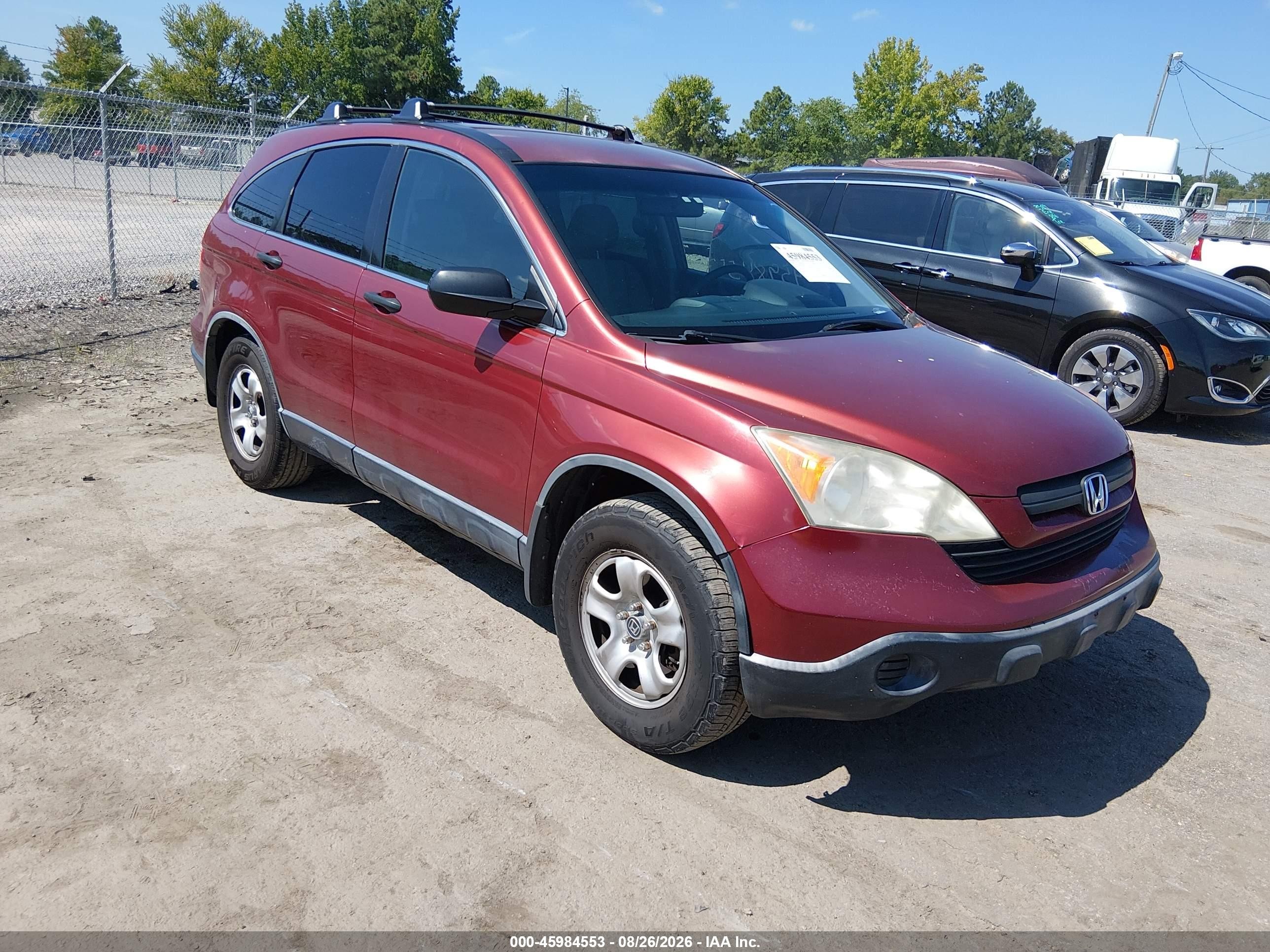 2007 Honda Cr-v Lx Burgundy vin: JHLRE48307C006911