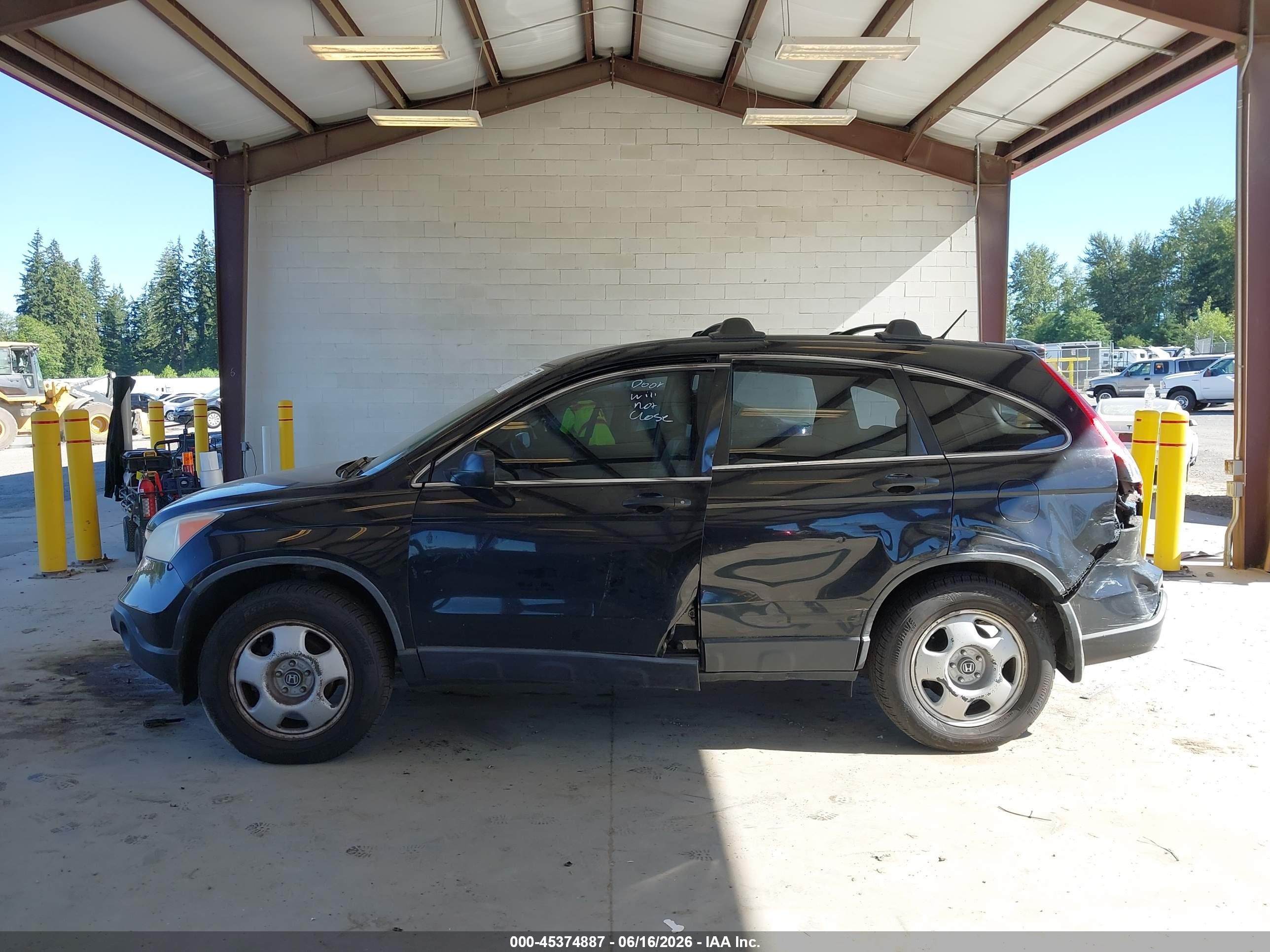 2007 Honda Cr-v Lx Black vin: JHLRE48307C021151