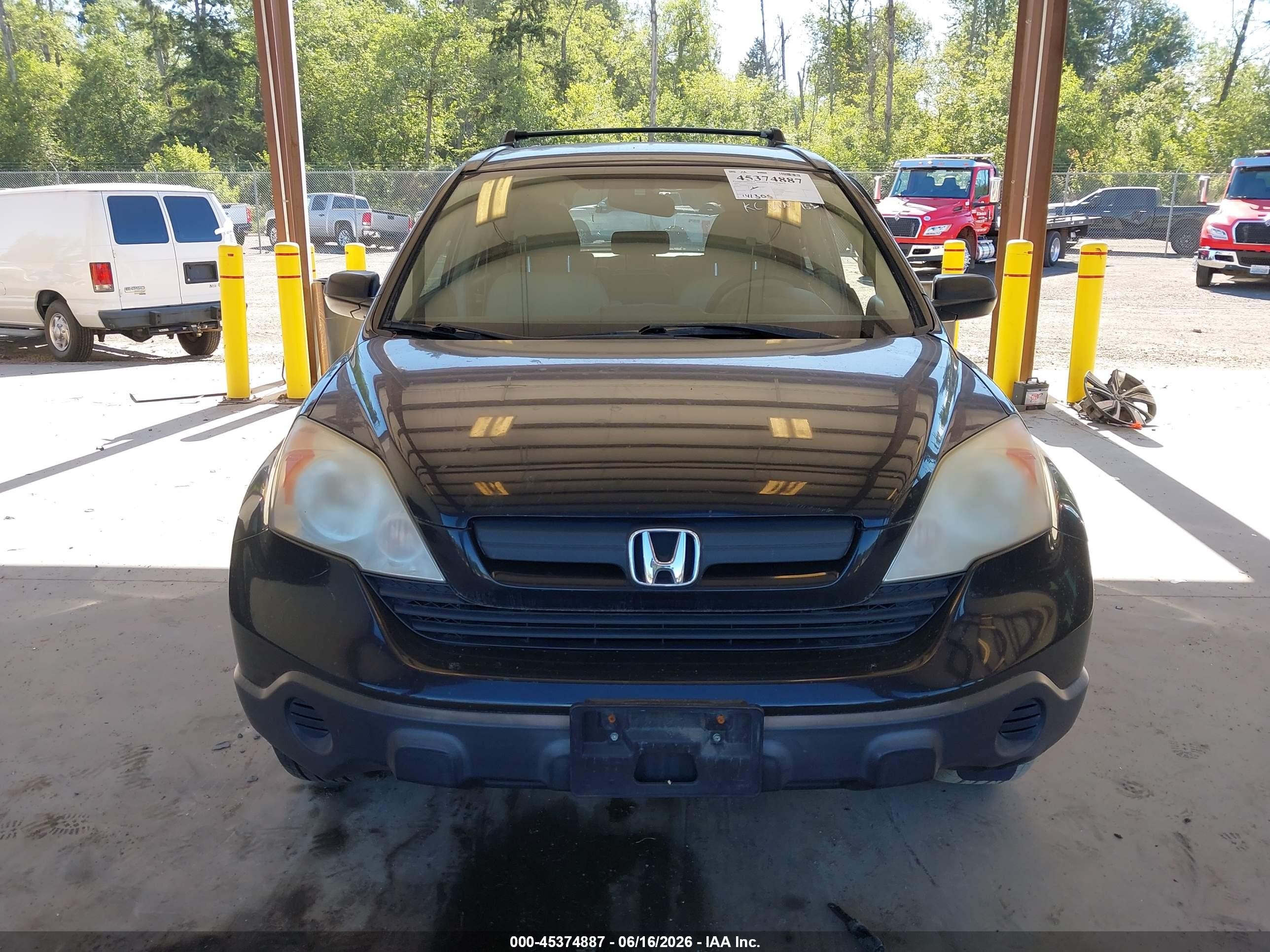 2007 Honda Cr-v Lx Black vin: JHLRE48307C021151