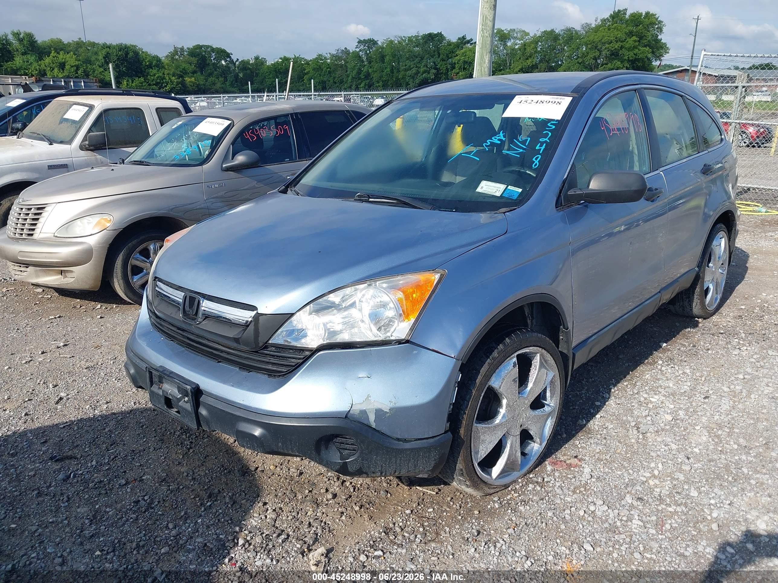 2007 Honda Cr-v Lx Light Blue vin: JHLRE48307C095248