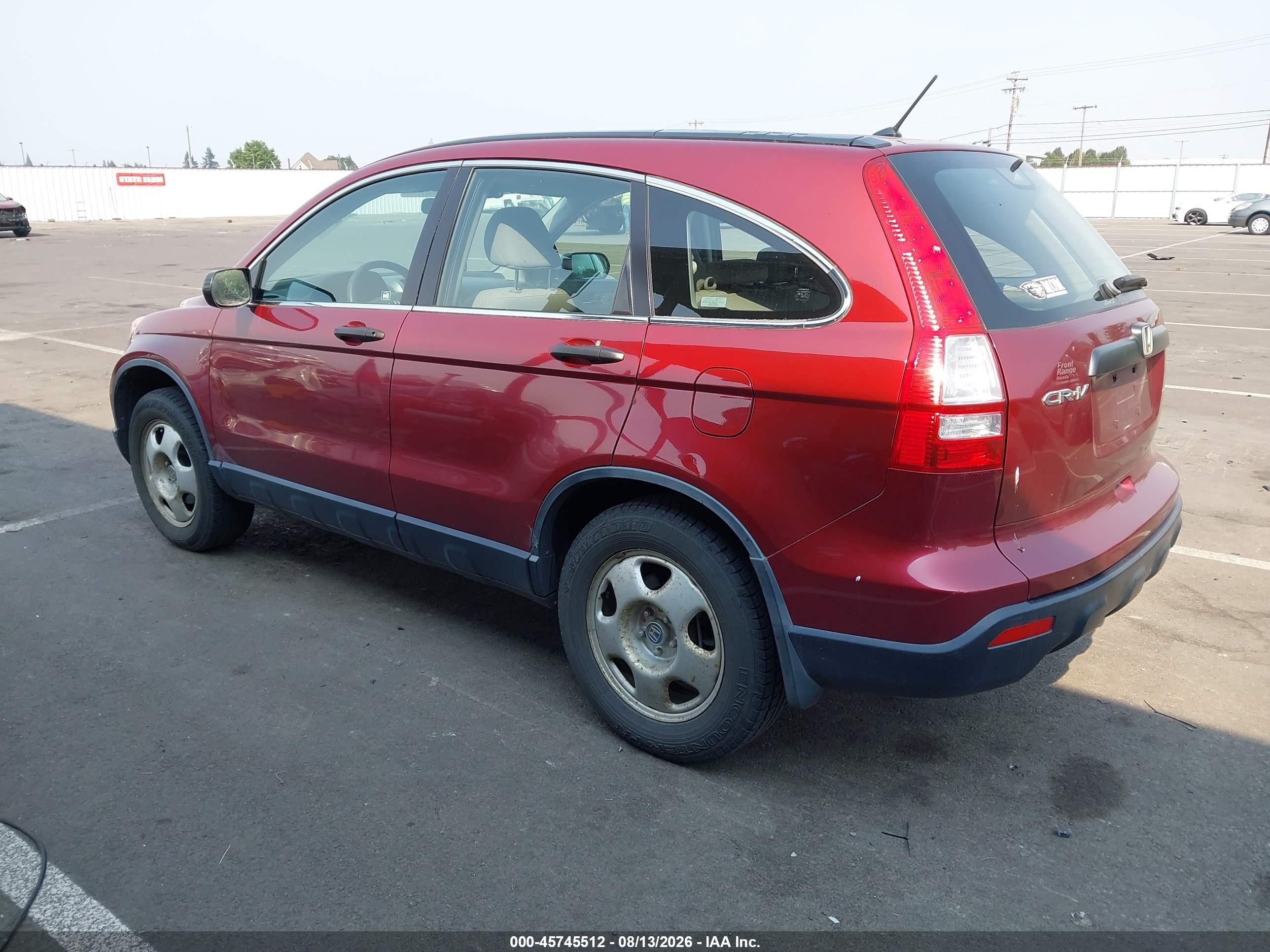 2007 Honda Cr-v Lx Red vin: JHLRE48307C096612