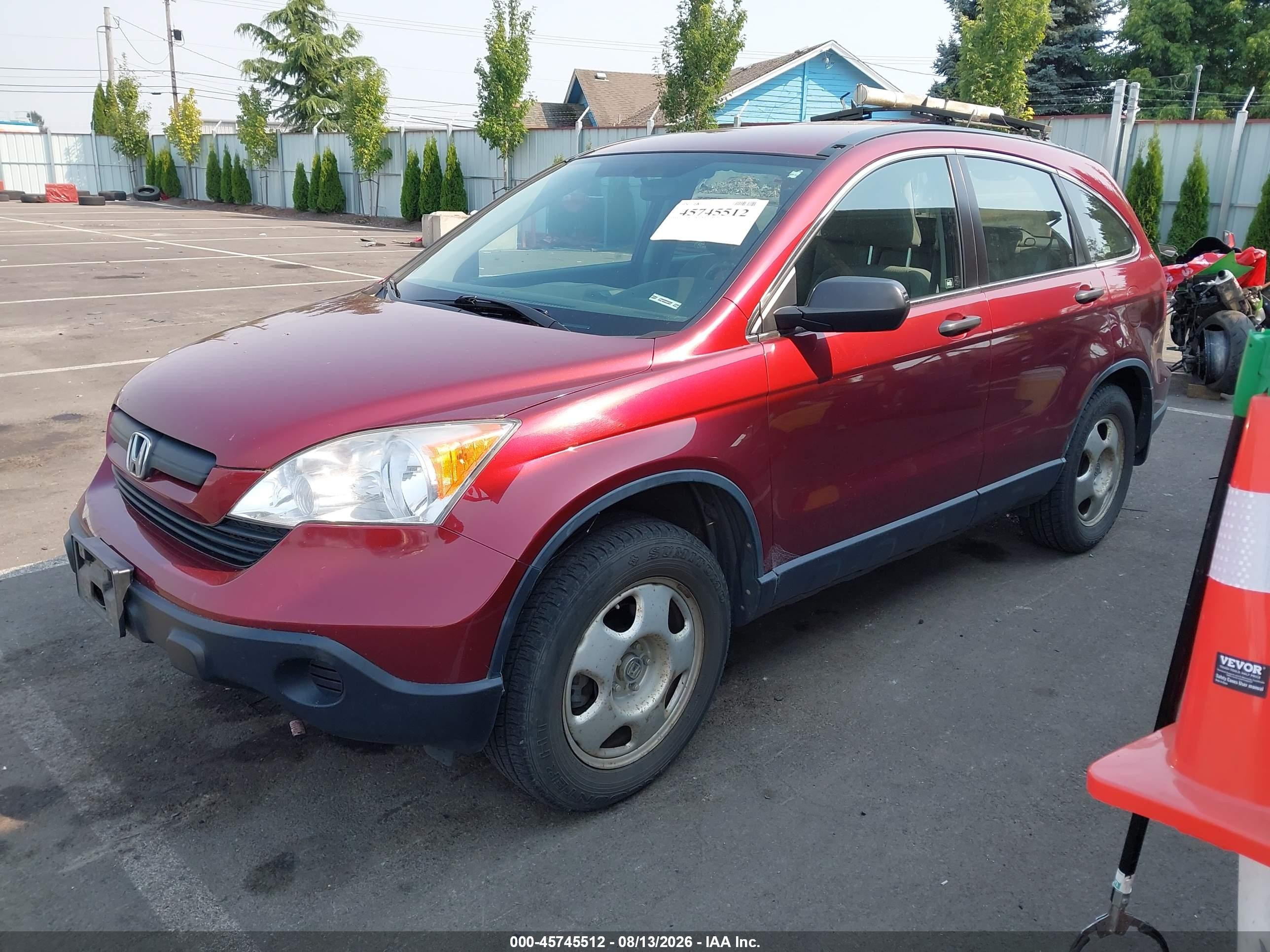 2007 Honda Cr-v Lx Red vin: JHLRE48307C096612