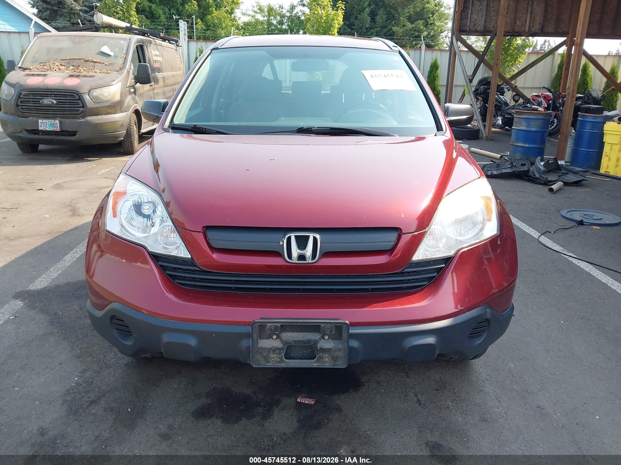 2007 Honda Cr-v Lx Red vin: JHLRE48307C096612