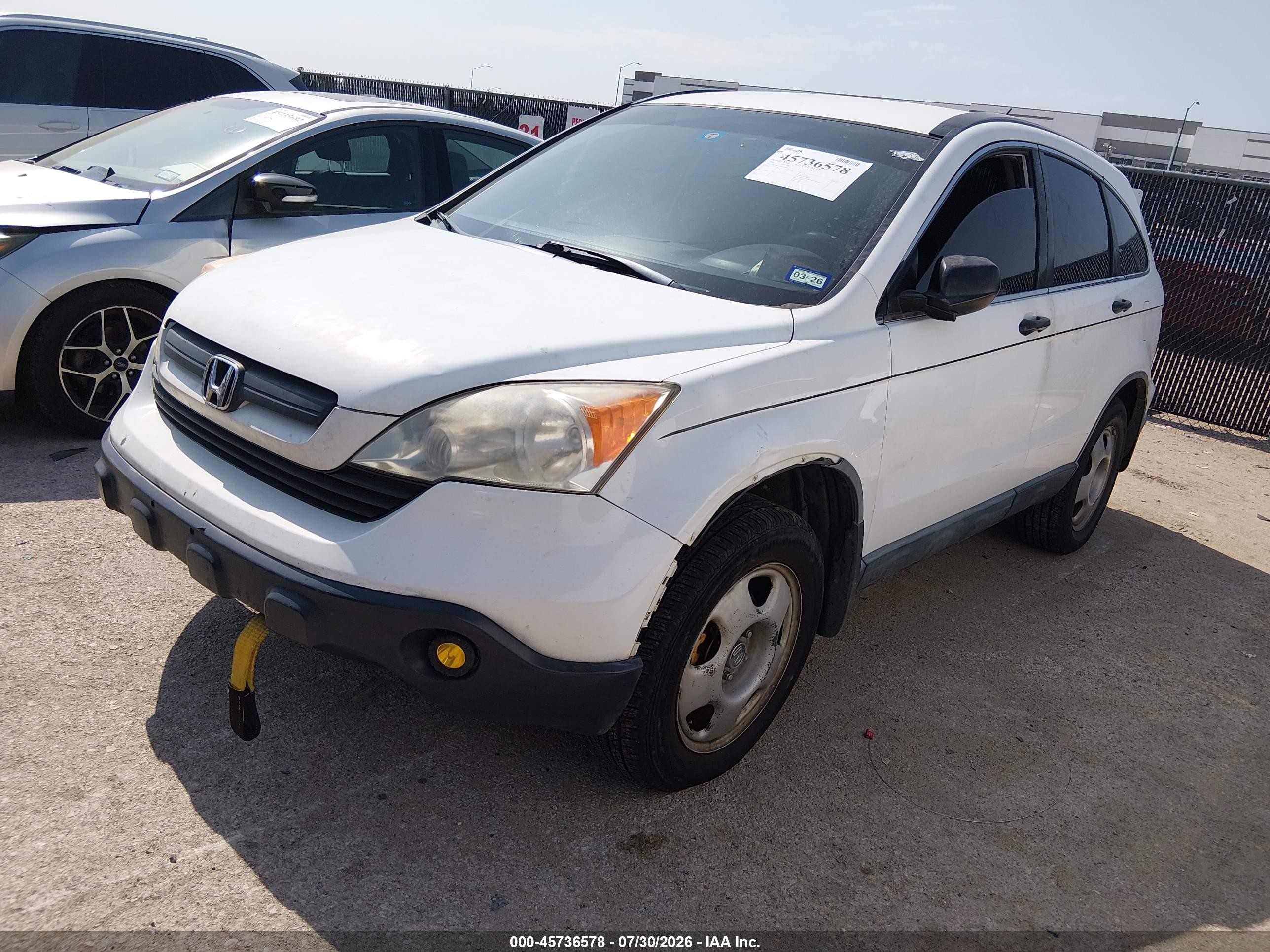 2008 Honda Cr-v Lx White vin: JHLRE48318C008961