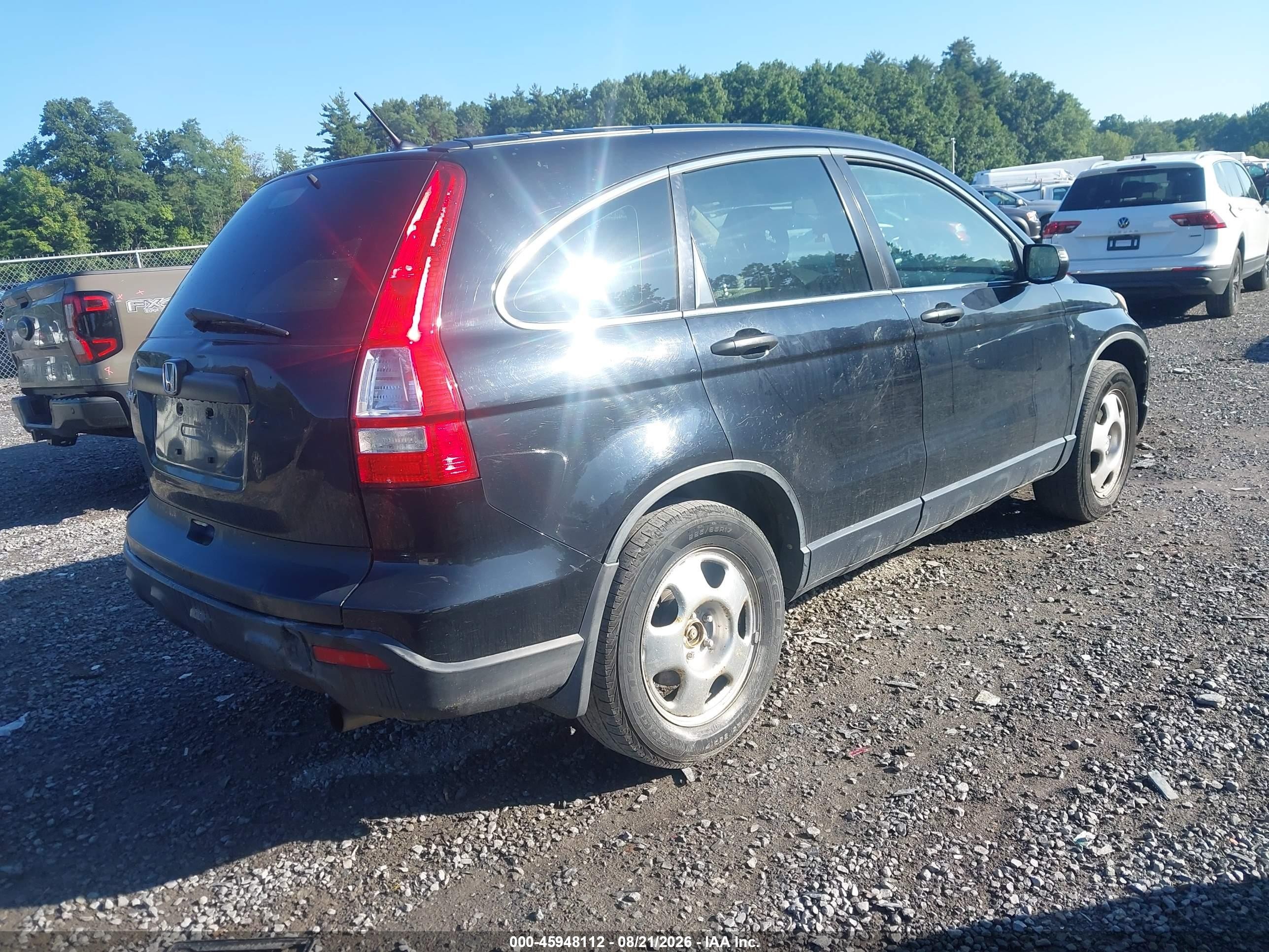 2007 Honda Cr-v Lx Black vin: JHLRE48327C017084