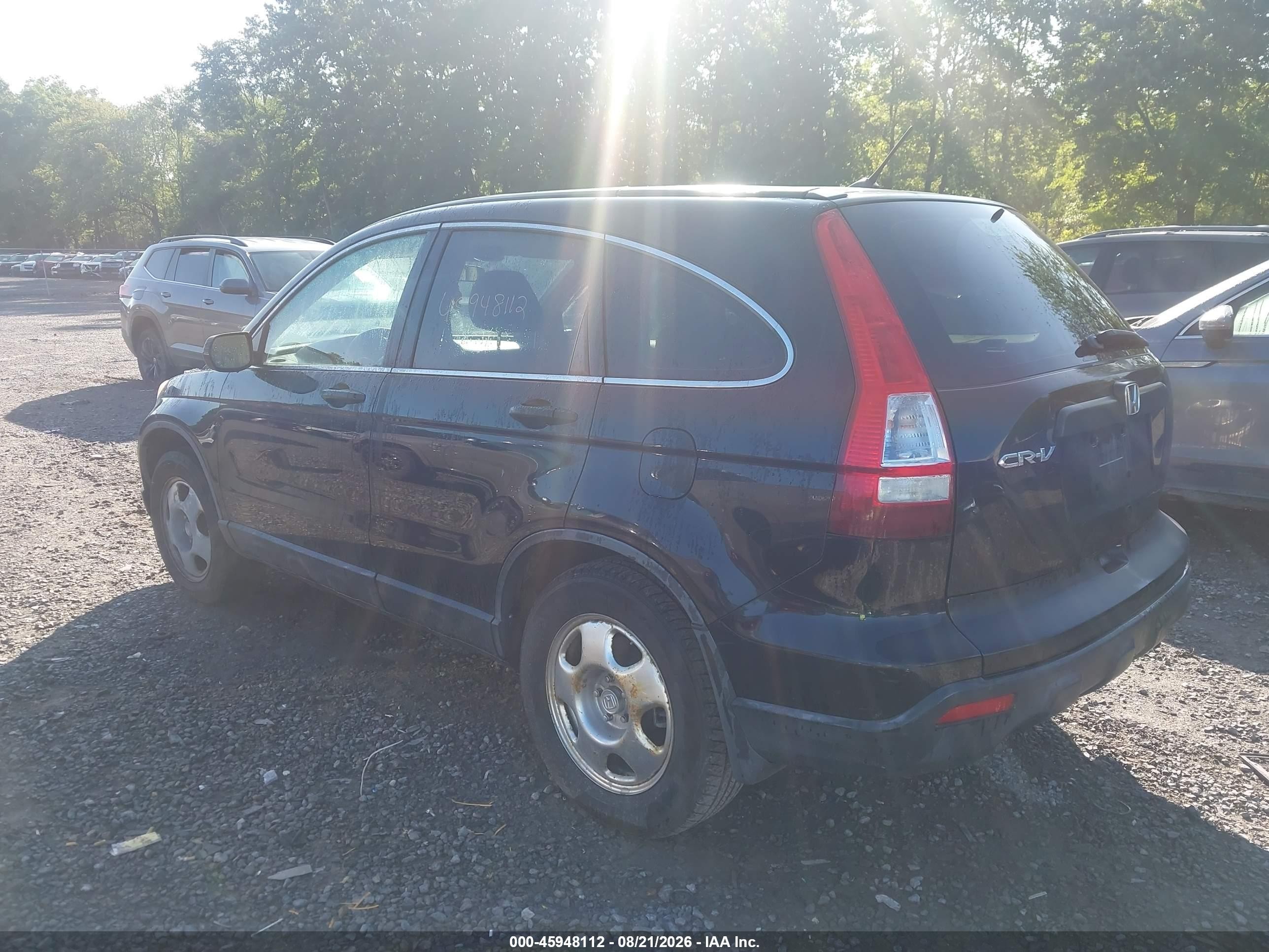 2007 Honda Cr-v Lx Black vin: JHLRE48327C017084