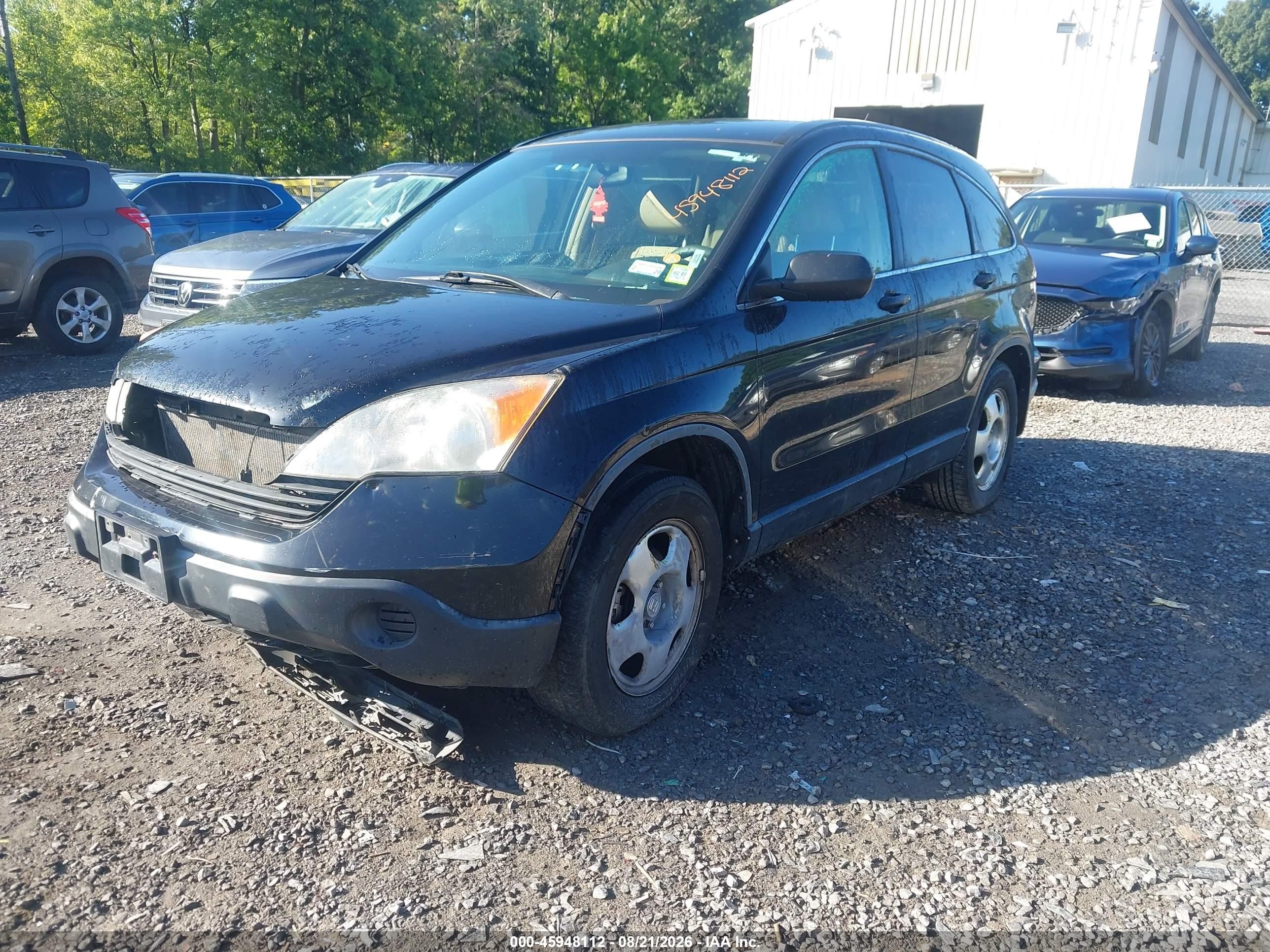 2007 Honda Cr-v Lx Black vin: JHLRE48327C017084