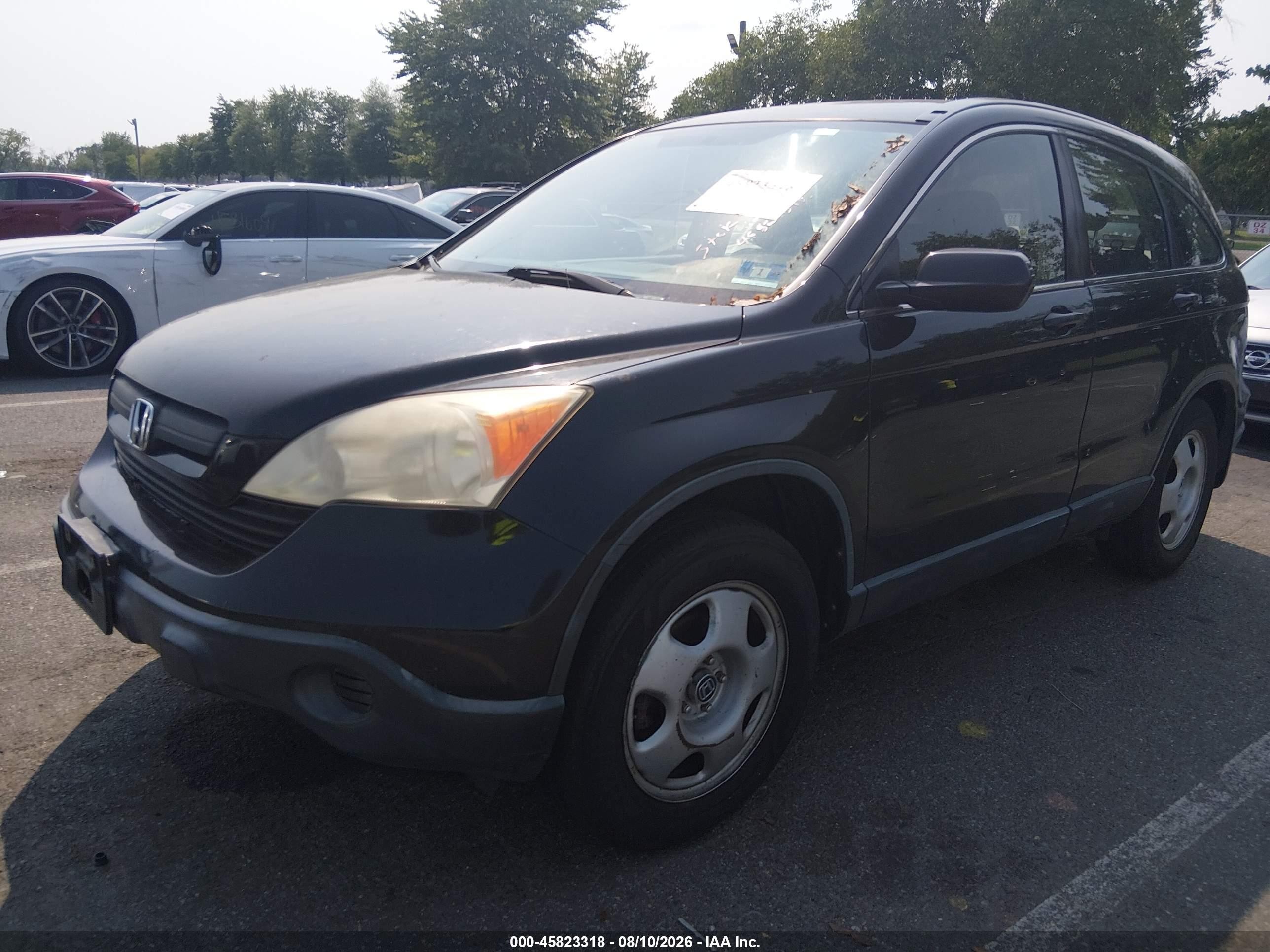 2007 Honda Cr-v Lx Black vin: JHLRE48327C024858