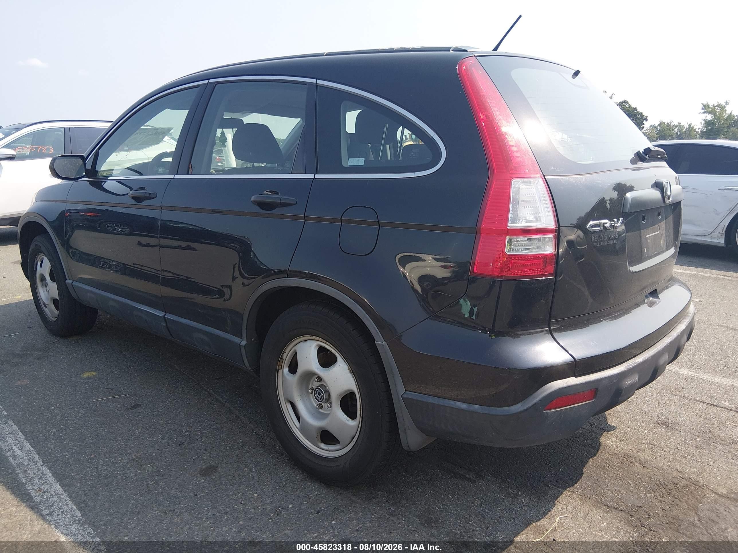 2007 Honda Cr-v Lx Black vin: JHLRE48327C024858