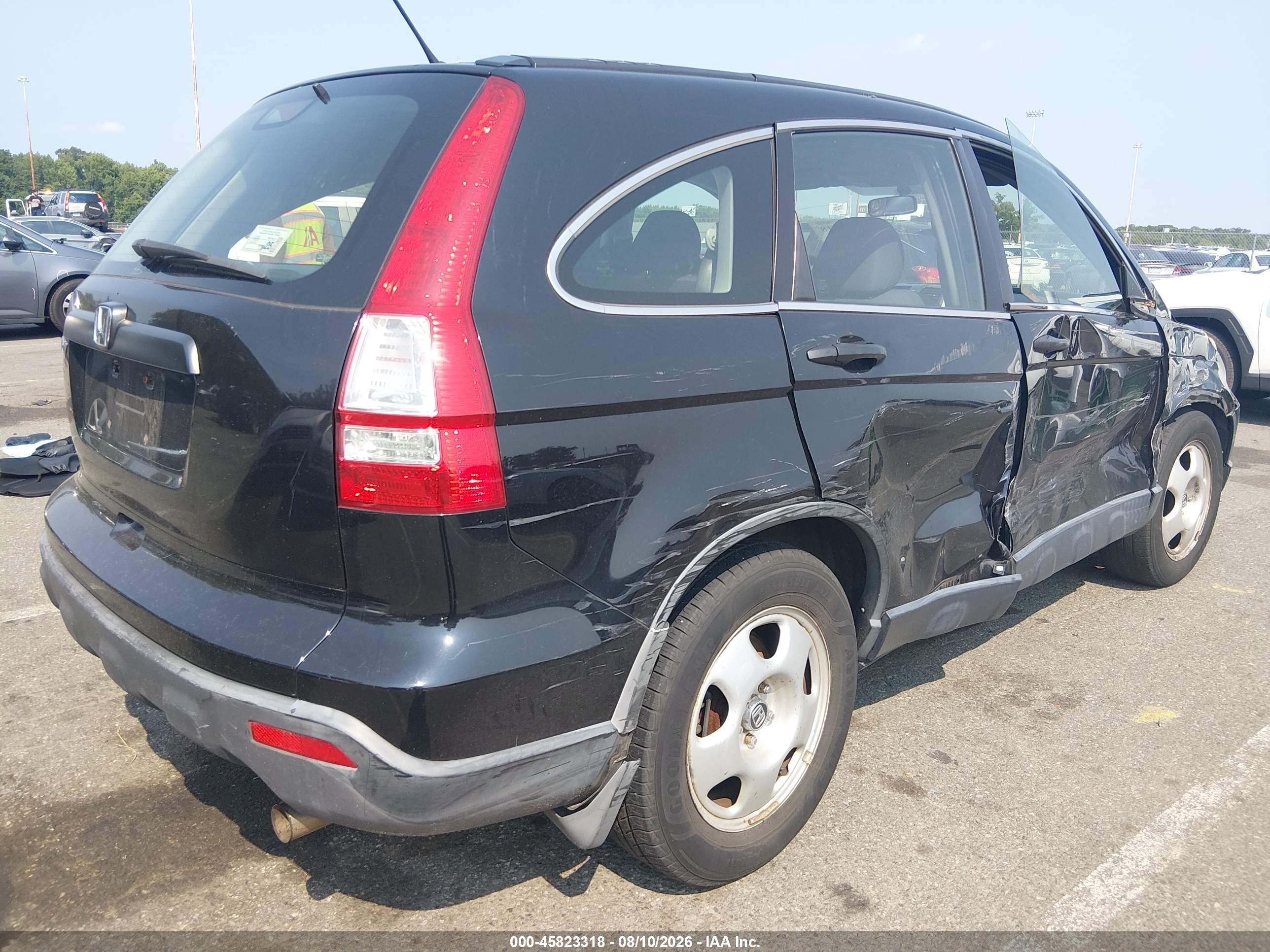 2007 Honda Cr-v Lx Black vin: JHLRE48327C024858