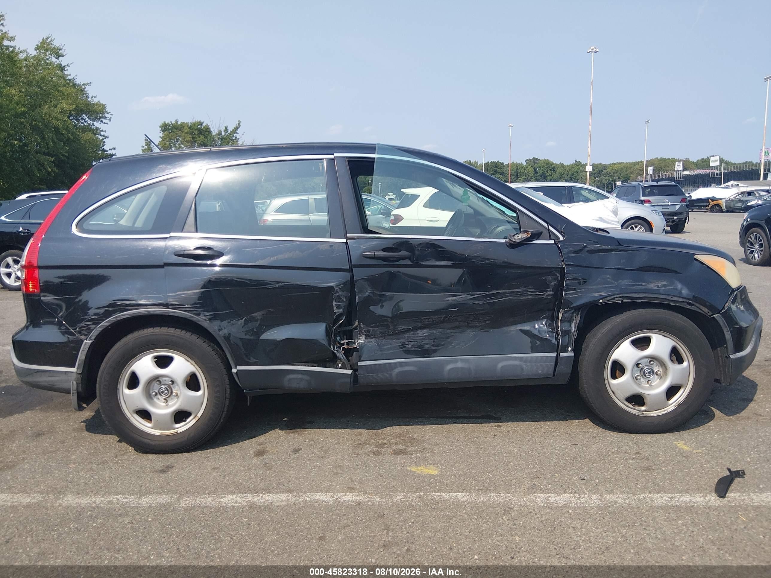2007 Honda Cr-v Lx Black vin: JHLRE48327C024858