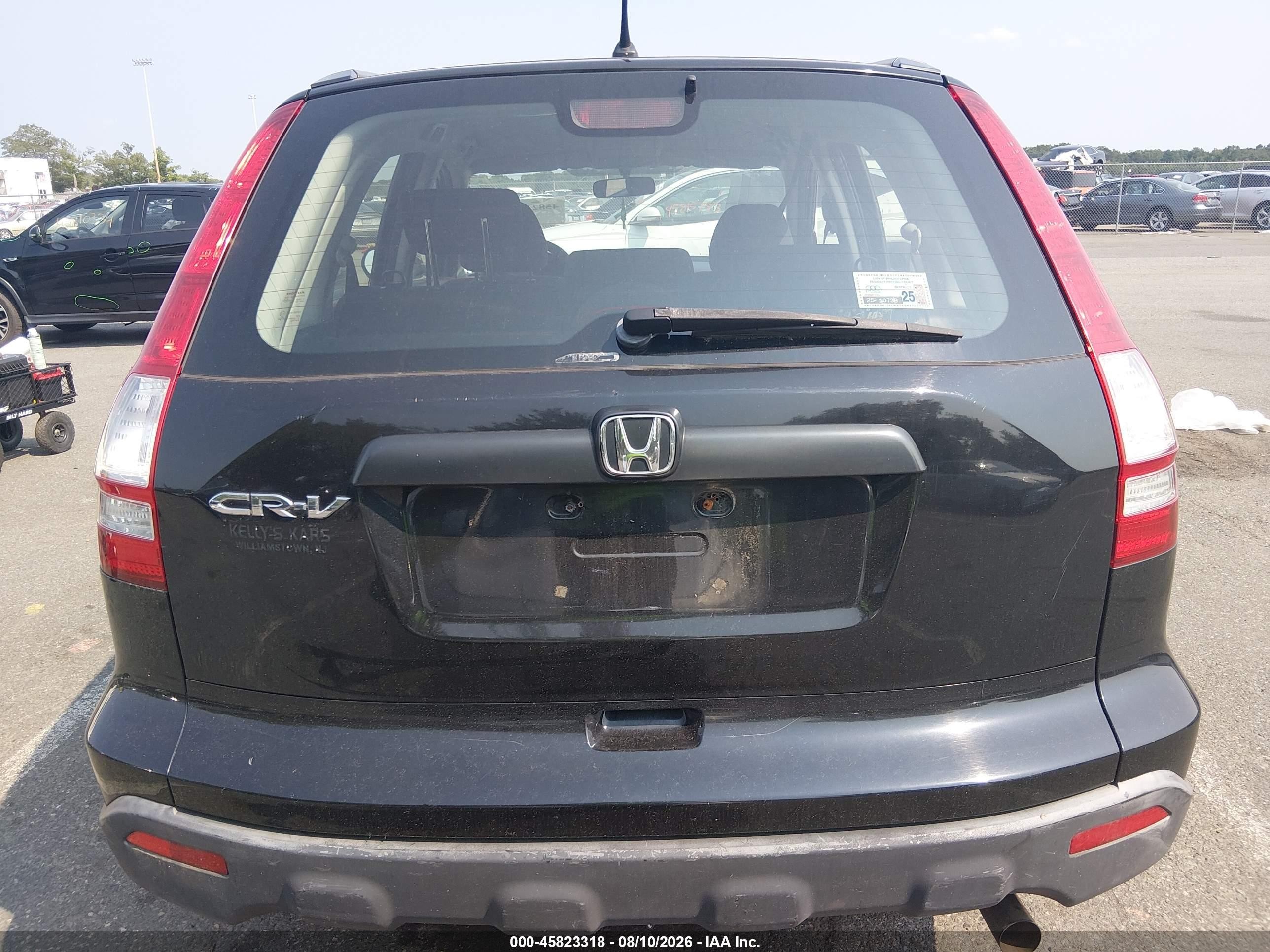 2007 Honda Cr-v Lx Black vin: JHLRE48327C024858