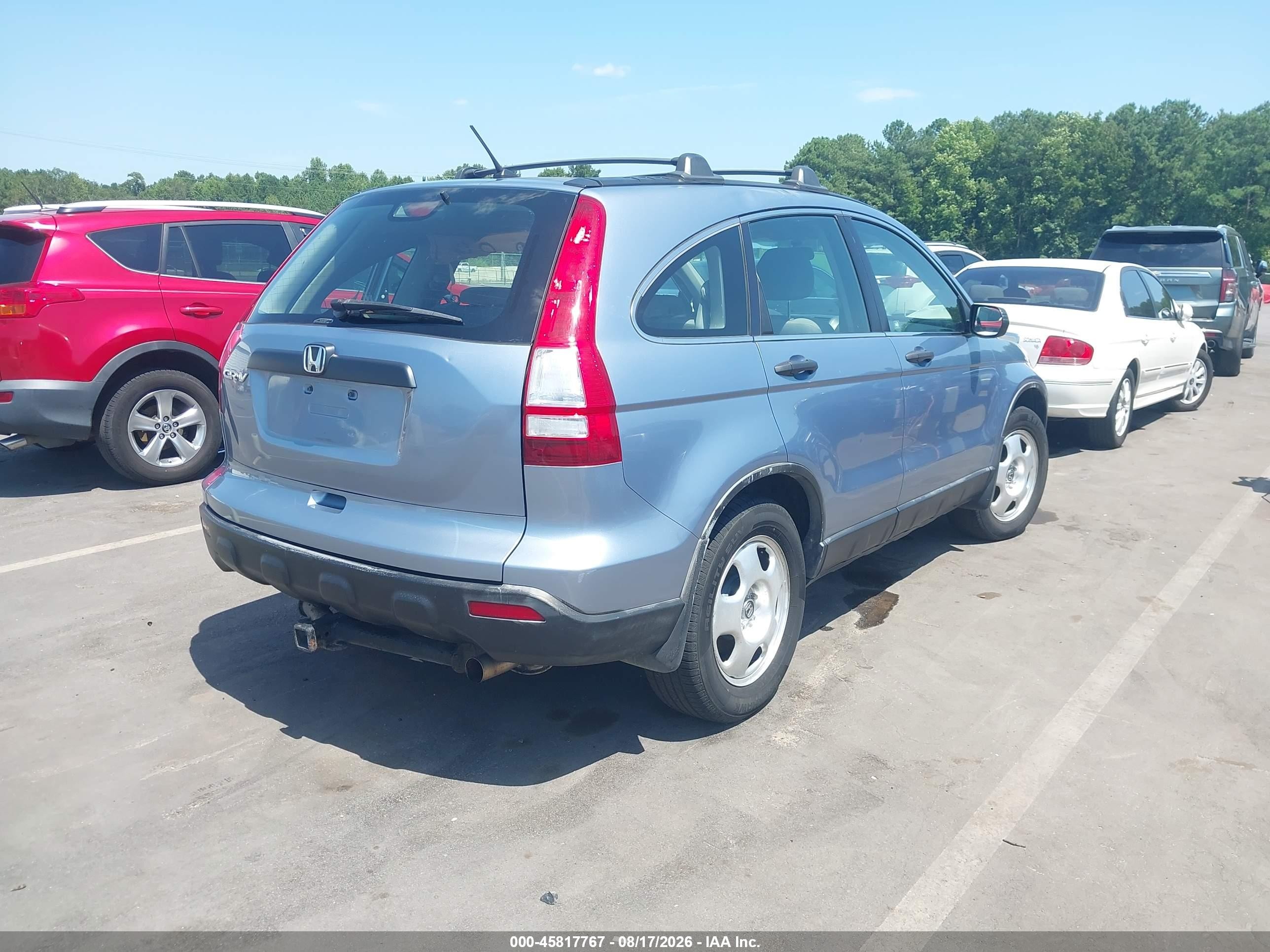 2007 Honda Cr-v Lx Blue vin: JHLRE48327C028103