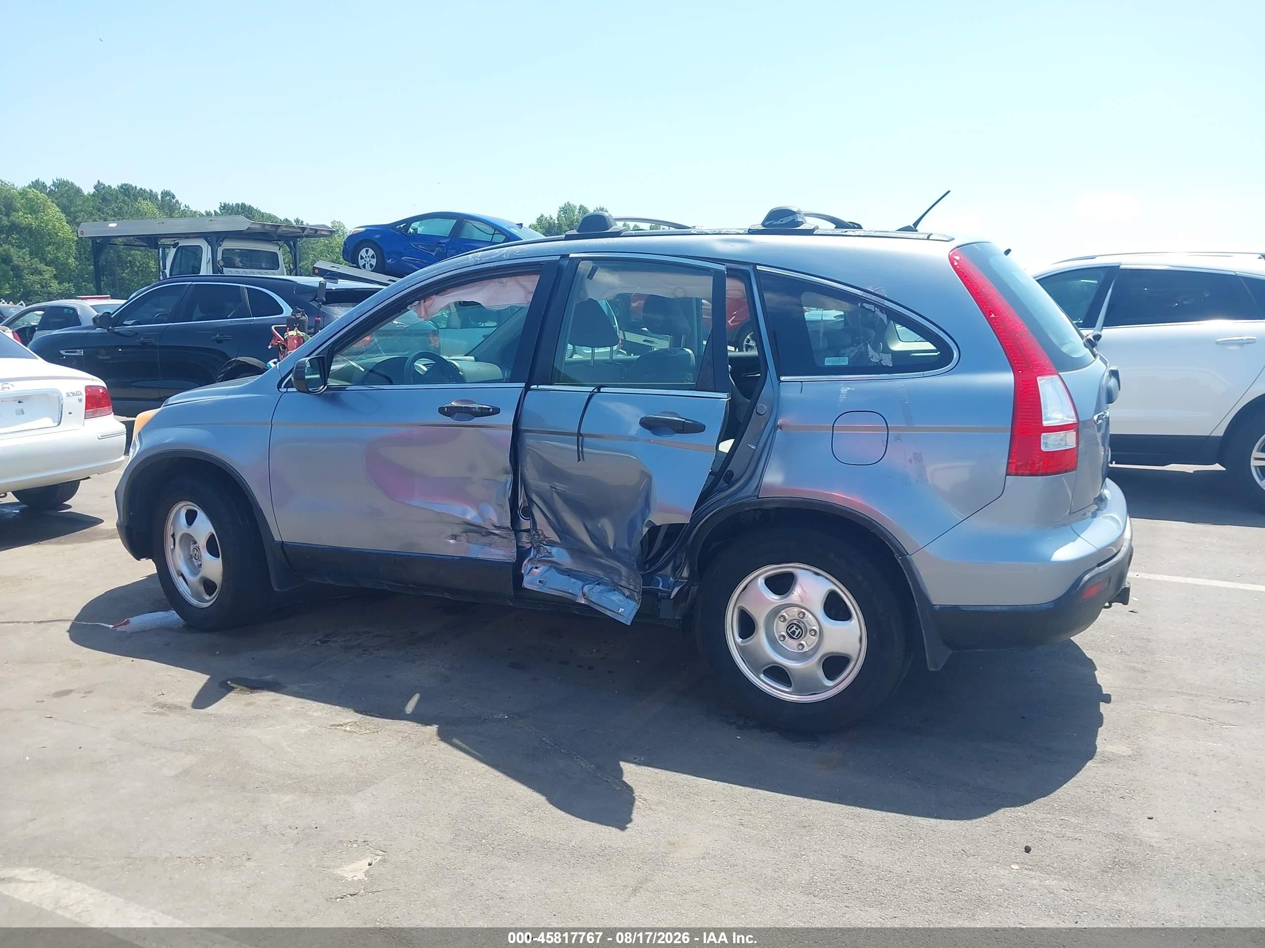 2007 Honda Cr-v Lx Blue vin: JHLRE48327C028103
