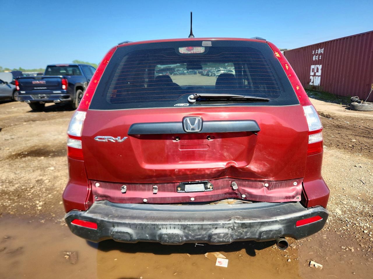 2007 Honda Cr-v Lx Red vin: JHLRE48327C055186