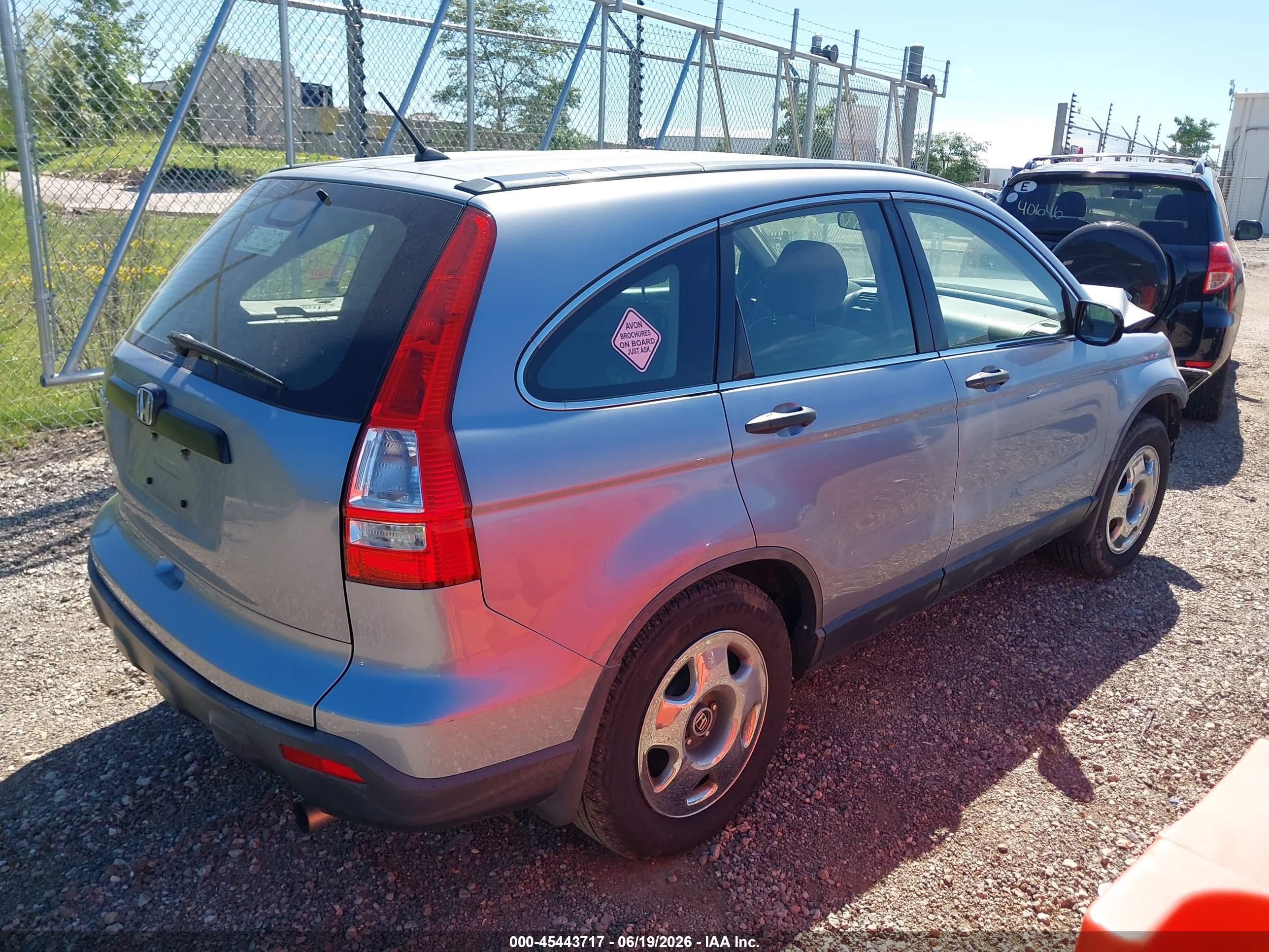 2008 Honda Cr-v Lx Light Blue vin: JHLRE48328C002845