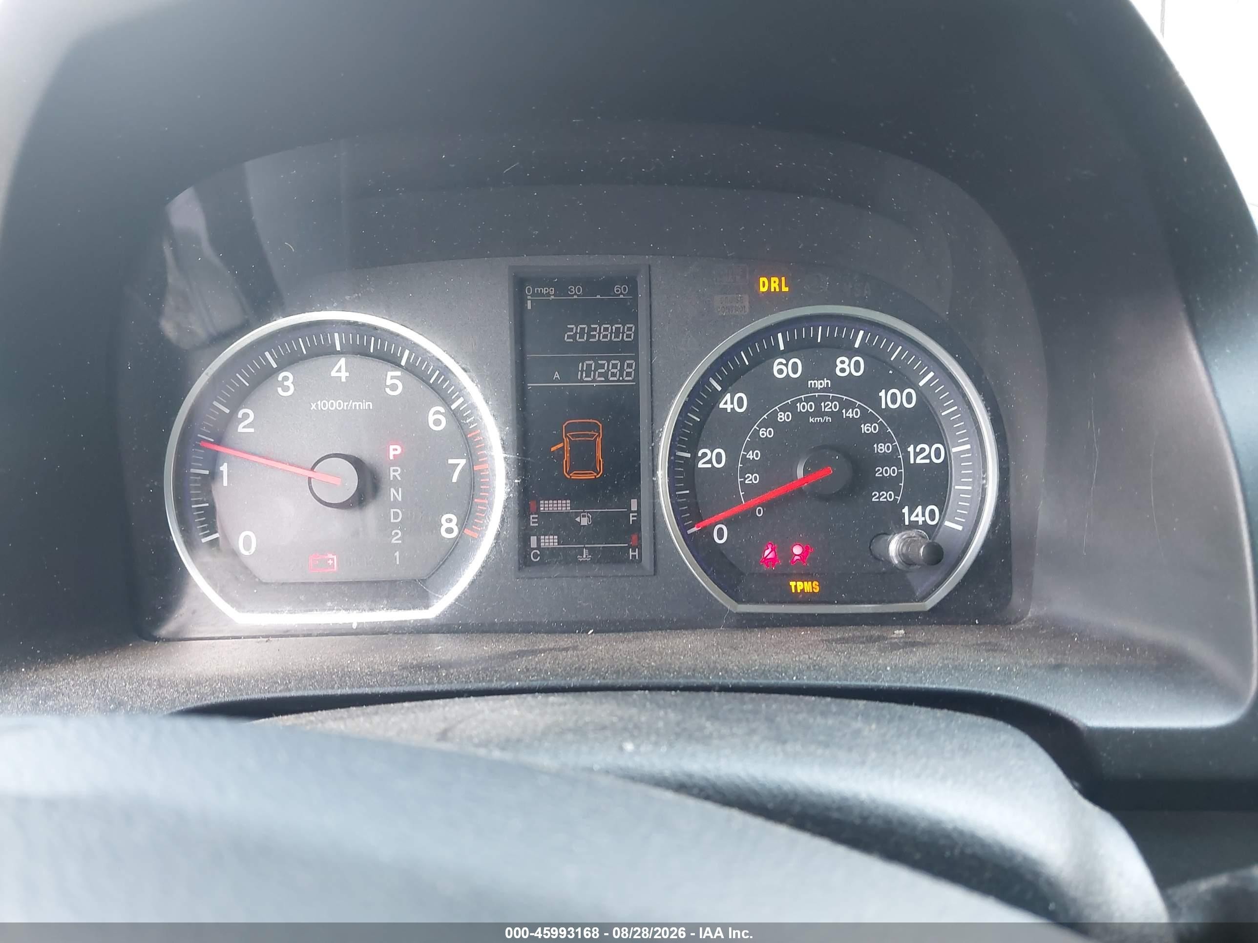 2008 Honda Cr-v Lx Blue vin: JHLRE48328C043606