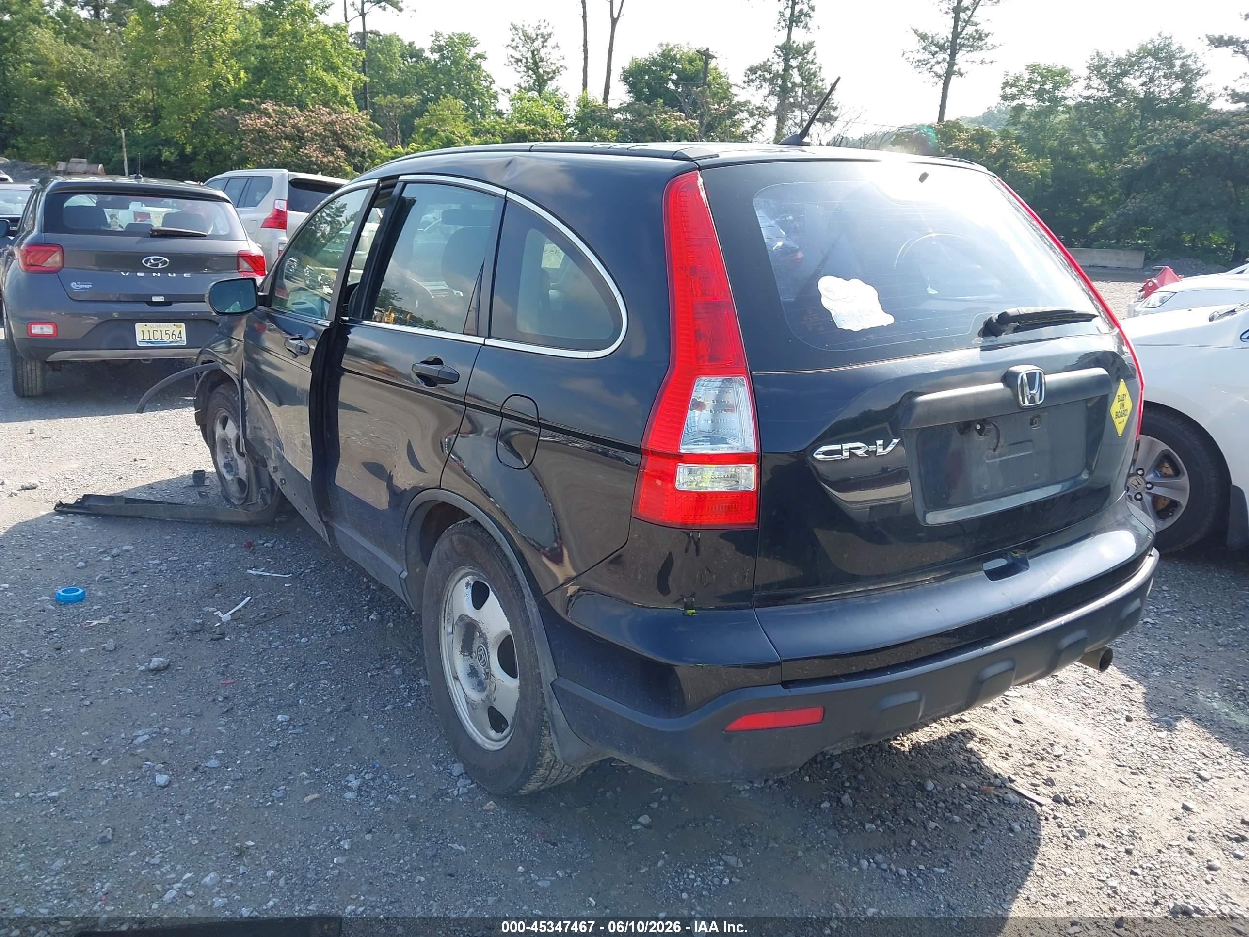 2008 Honda Cr-v Lx Black vin: JHLRE48328C080932