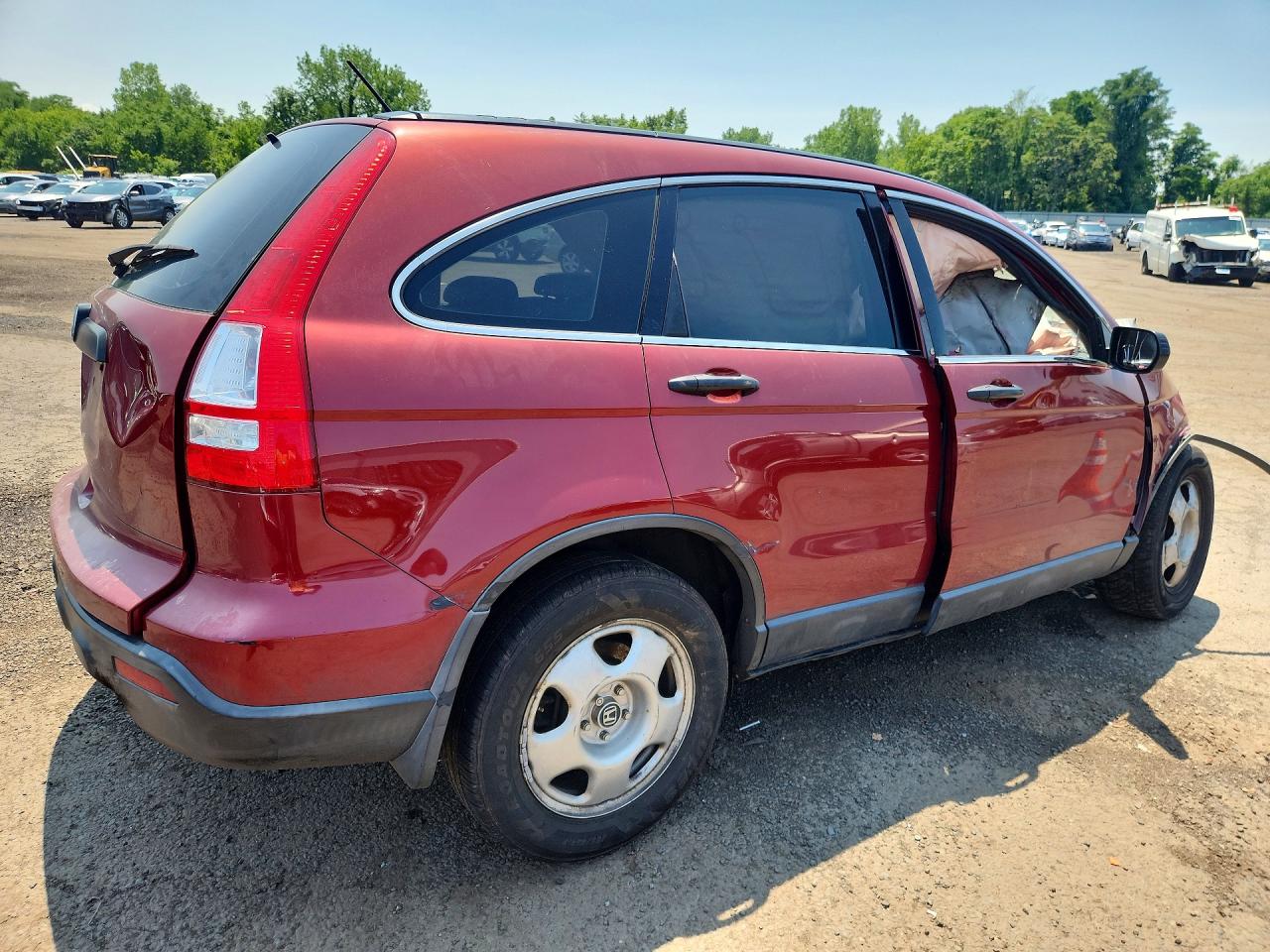 2007 Honda Cr-v Lx Burgundy vin: JHLRE48337C025808