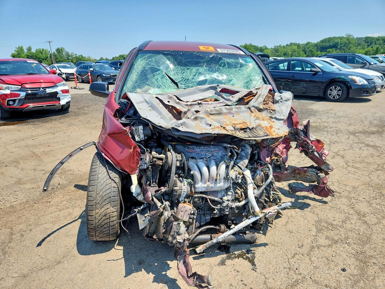 2007 Honda Cr-v Lx Burgundy vin: JHLRE48337C025808