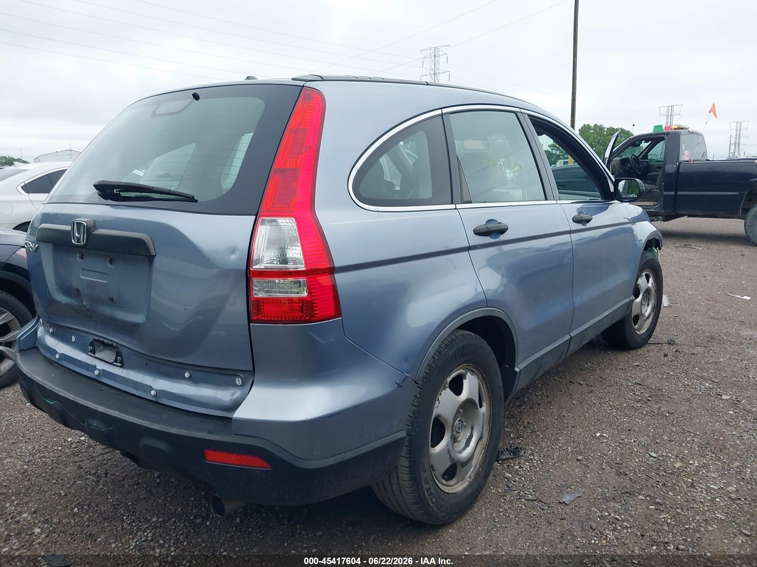 2007 Honda Cr-v Lx Light Blue vin: JHLRE48337C026585
