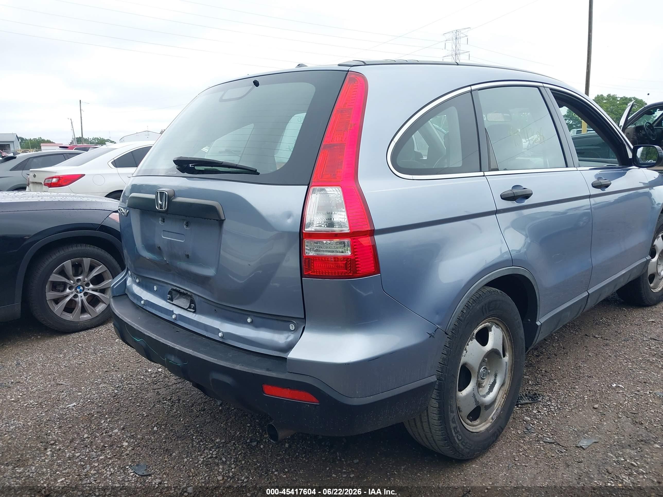 2007 Honda Cr-v Lx Light Blue vin: JHLRE48337C026585