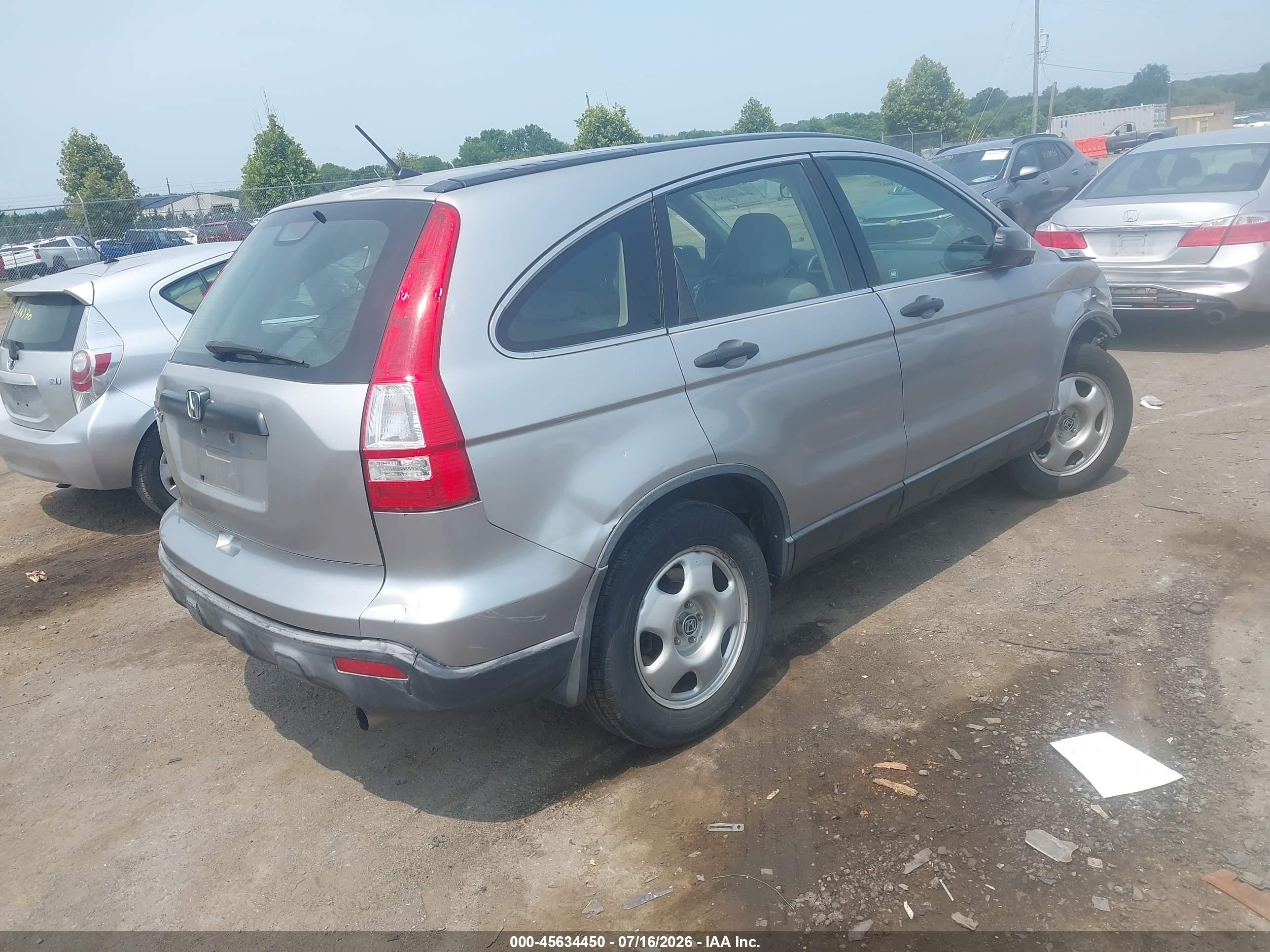 2007 Honda Cr-v Lx Silver vin: JHLRE48347C031553
